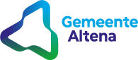 Logo van de Nederlandse Spoorwegen, met een blauwe en groene trein op een witte achtergrond