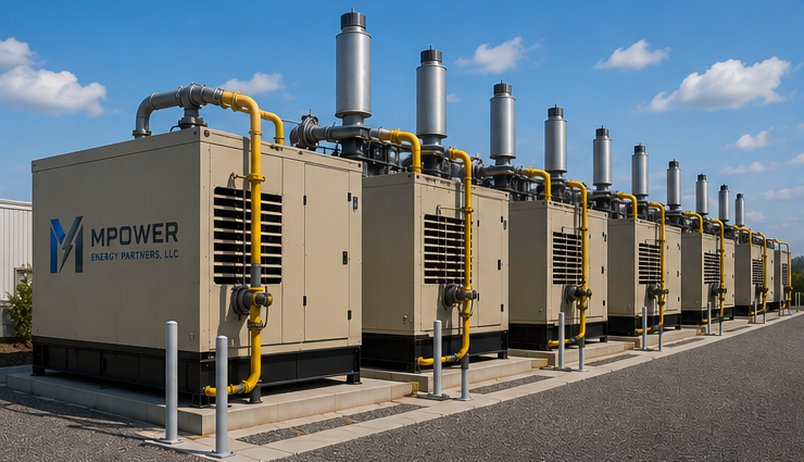Conceptual rendering of on-site natural gas generator installation