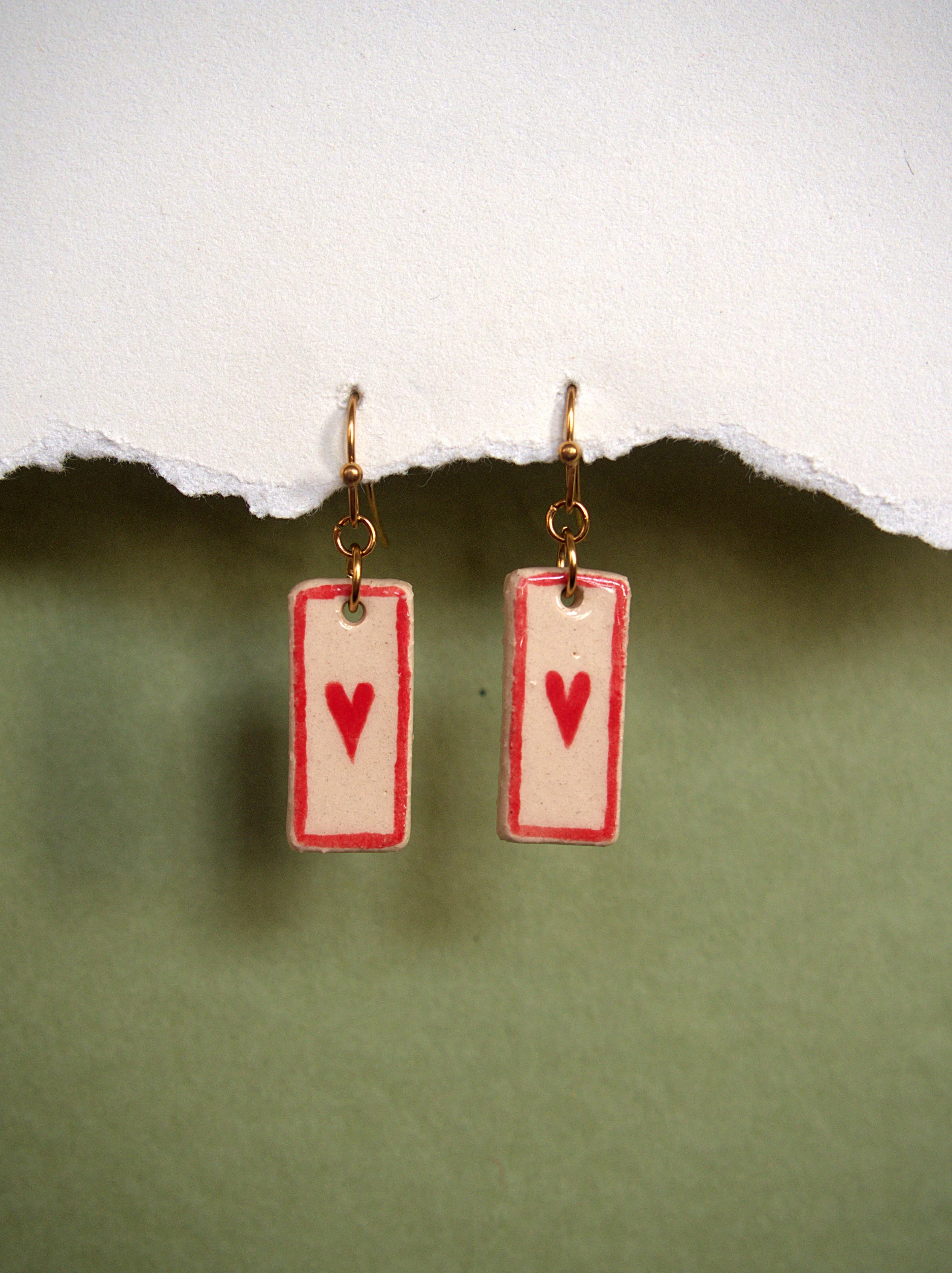 Heartfelt Earrings - Red