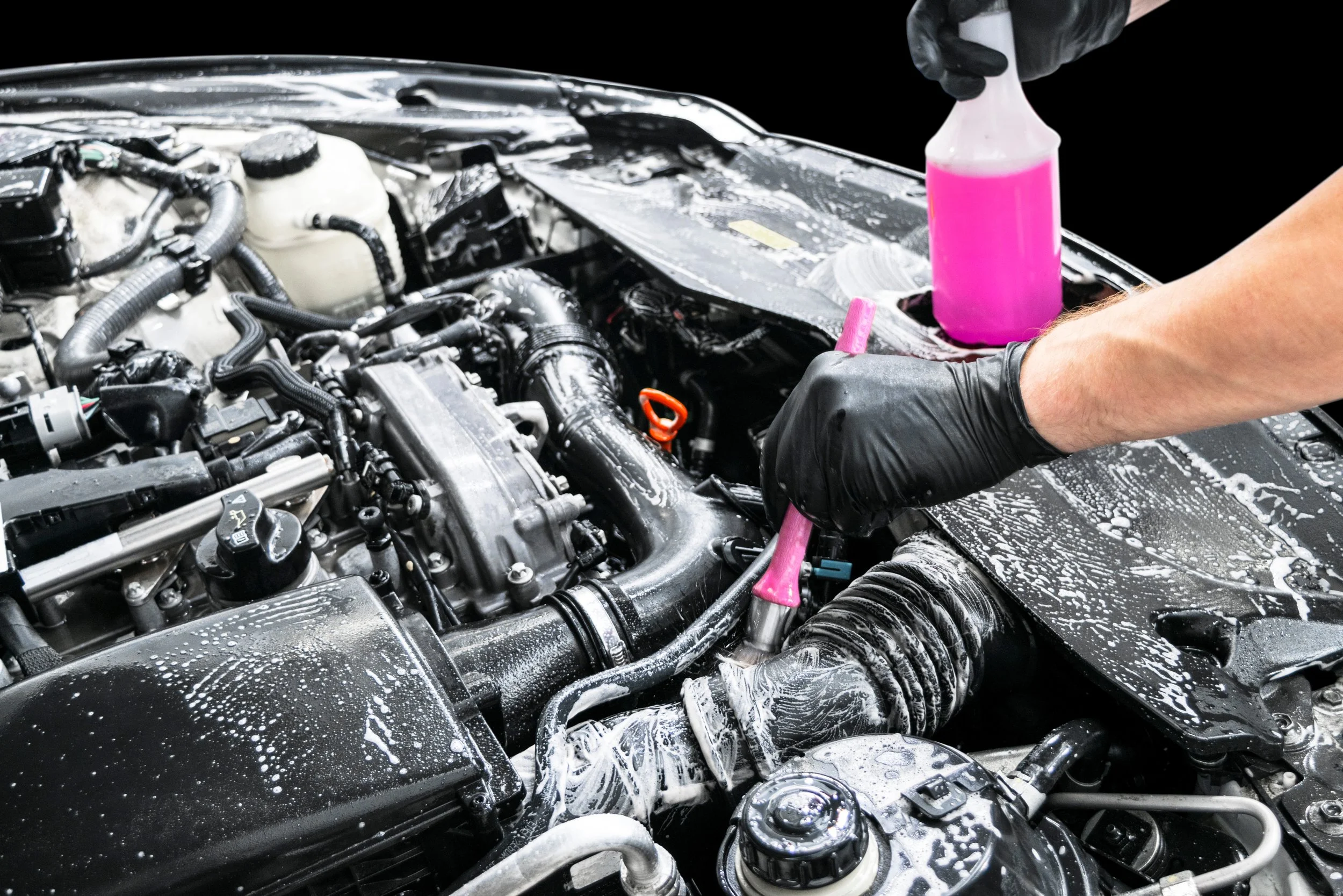 Scrubbster Detailing offers engine bay detailing services.