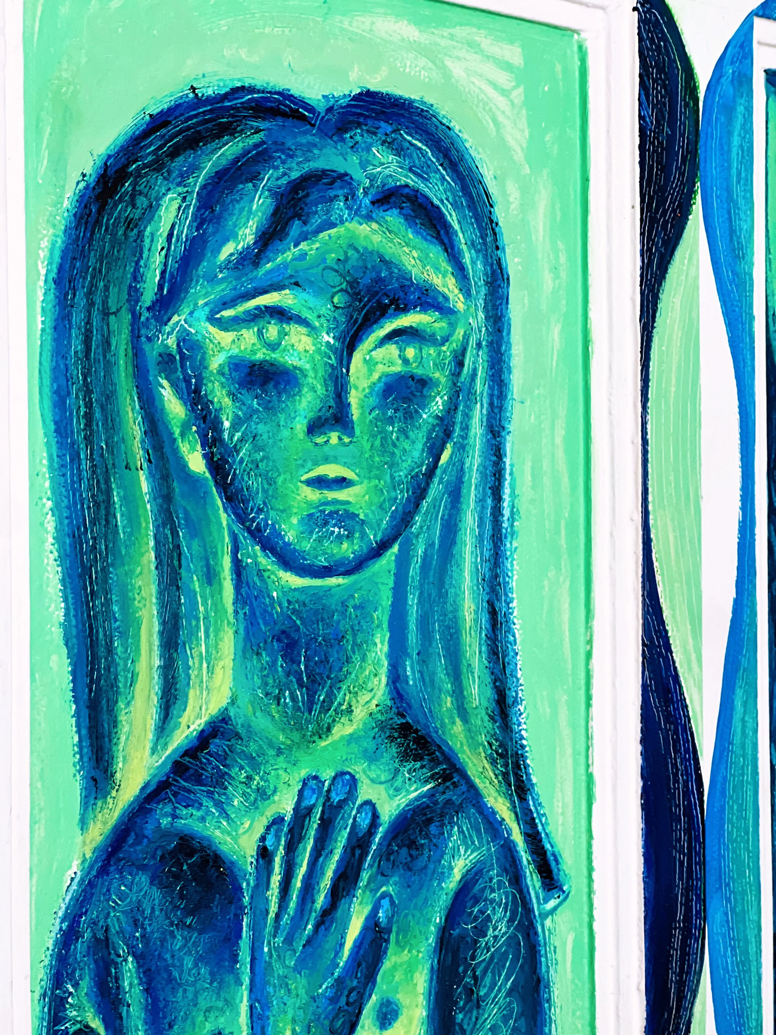sirène mermaid painting painter door paint home painting wall painting decorative door curator architecture art peinture triton porte peinte décoration d'intérieur hyères villa noailles fondation carmignac peinture villa medicis anais maar