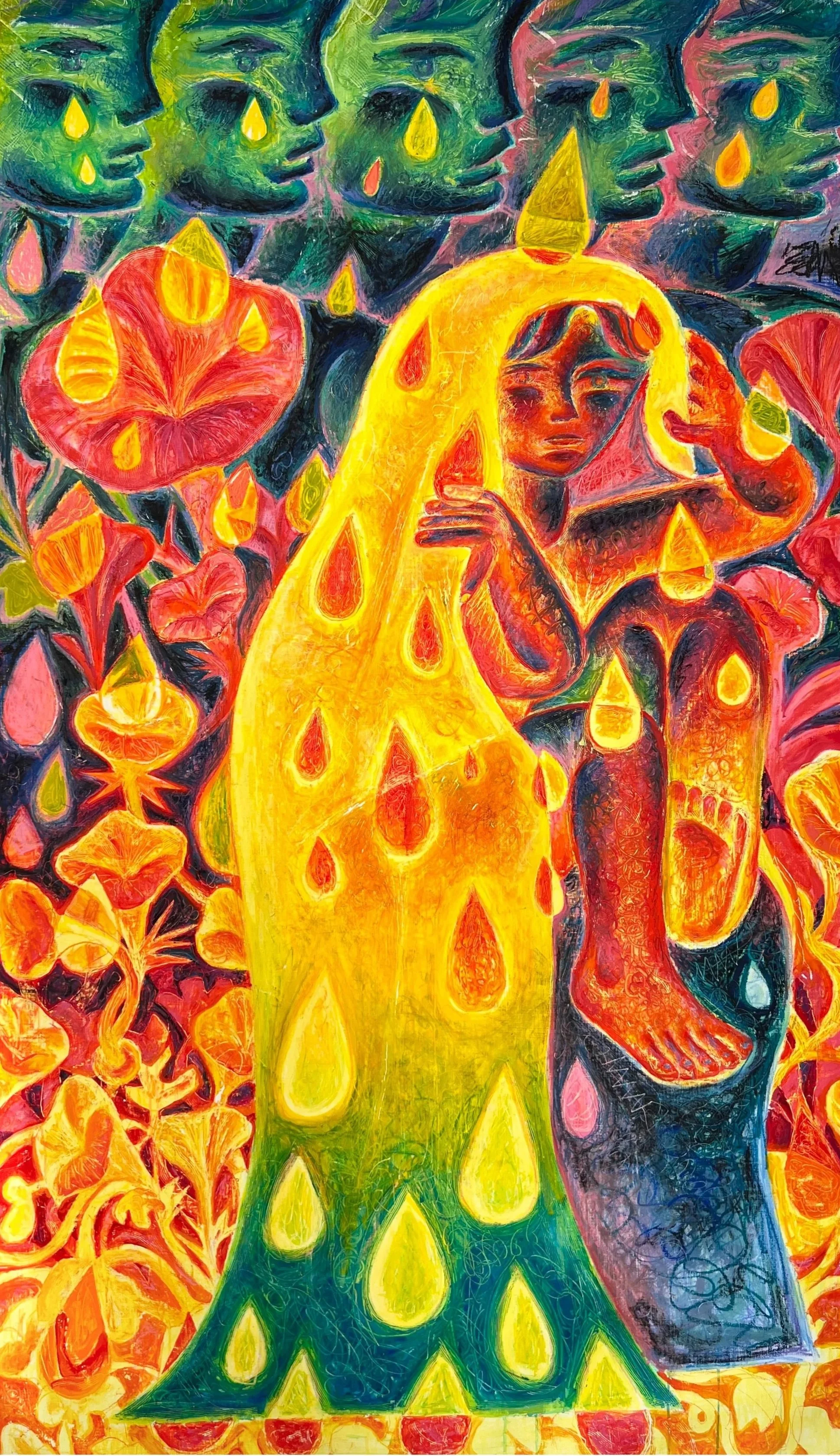 anais maar les volubilis la couverture morning glories contemporary oil painting deuil peinture emerging artist art émergeant artiste francais femme artiste