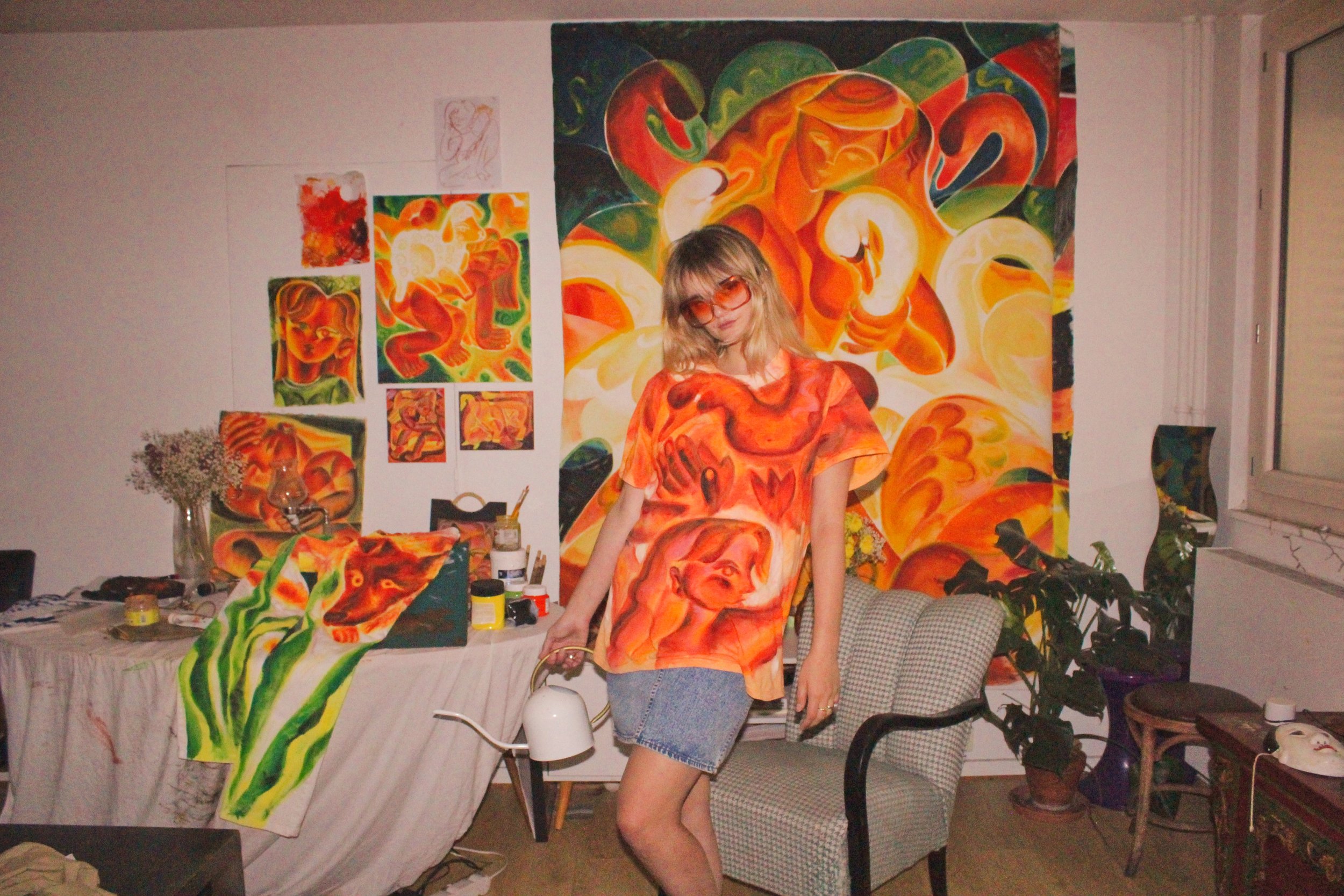 "Armures", hand painted clothes, available at La Villa Noailles shop