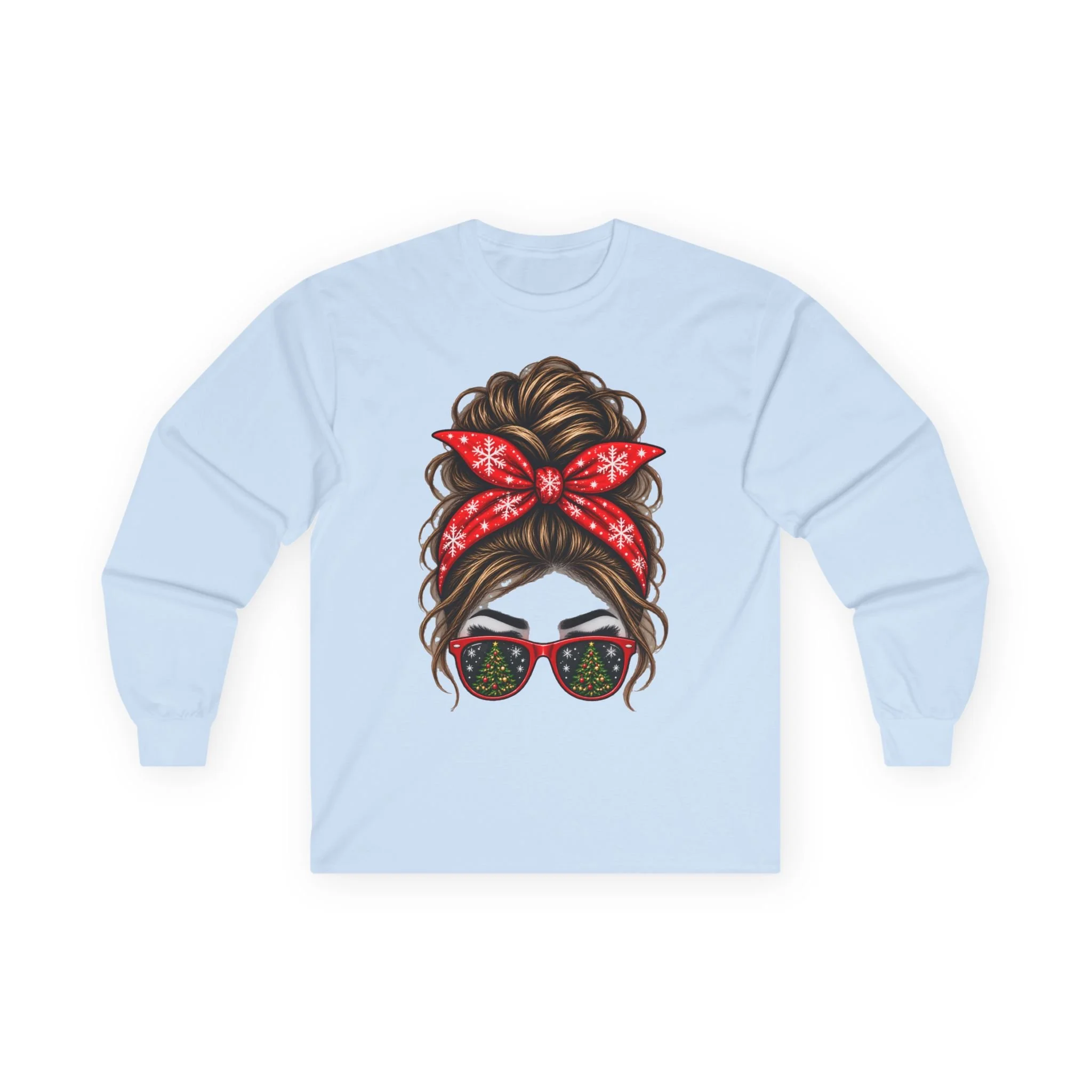 Christmas Retro Bandana Girl Long Sleeve Tee