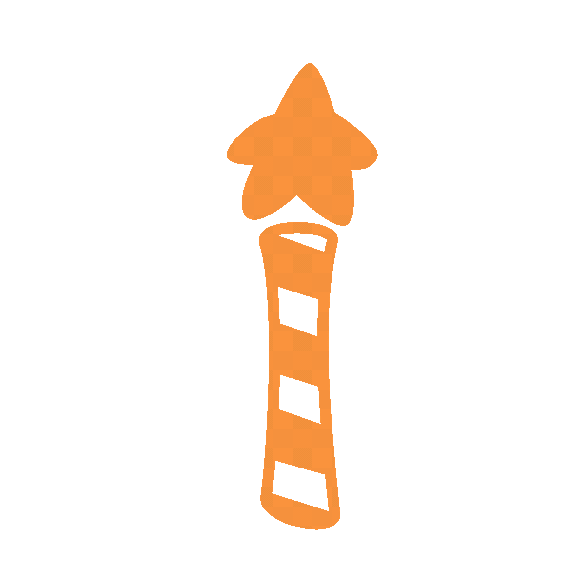 Illustration animée d'une baguette magique qui change de couleurs