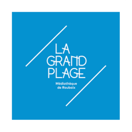 Logo bleu de La Grand Plage, médiathèque de Roubaix.