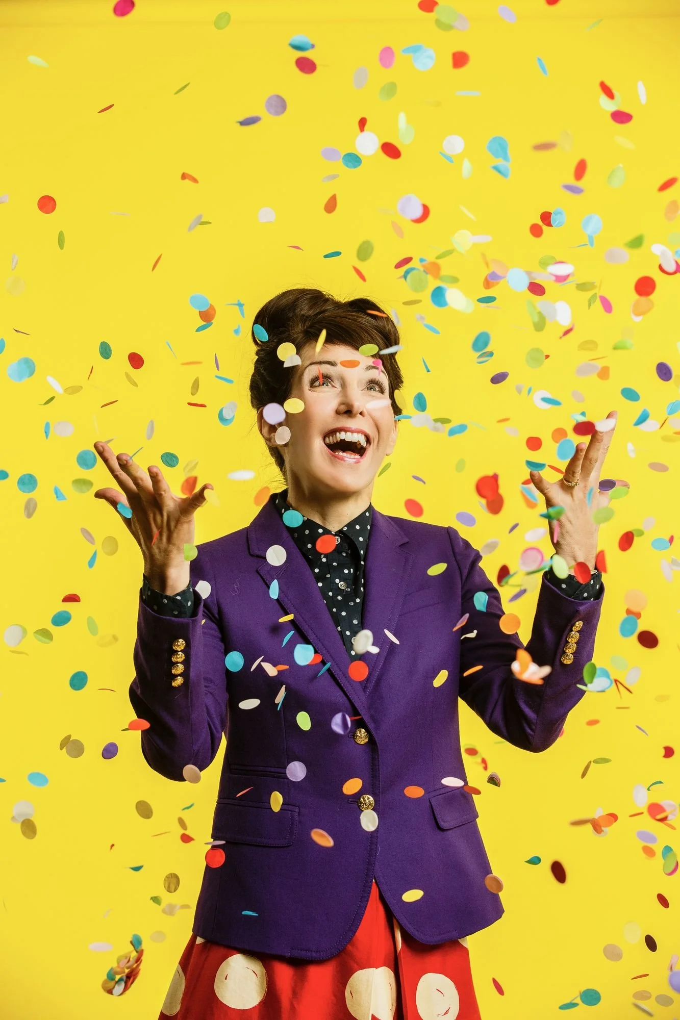 Carol Bruess Standing in confetti