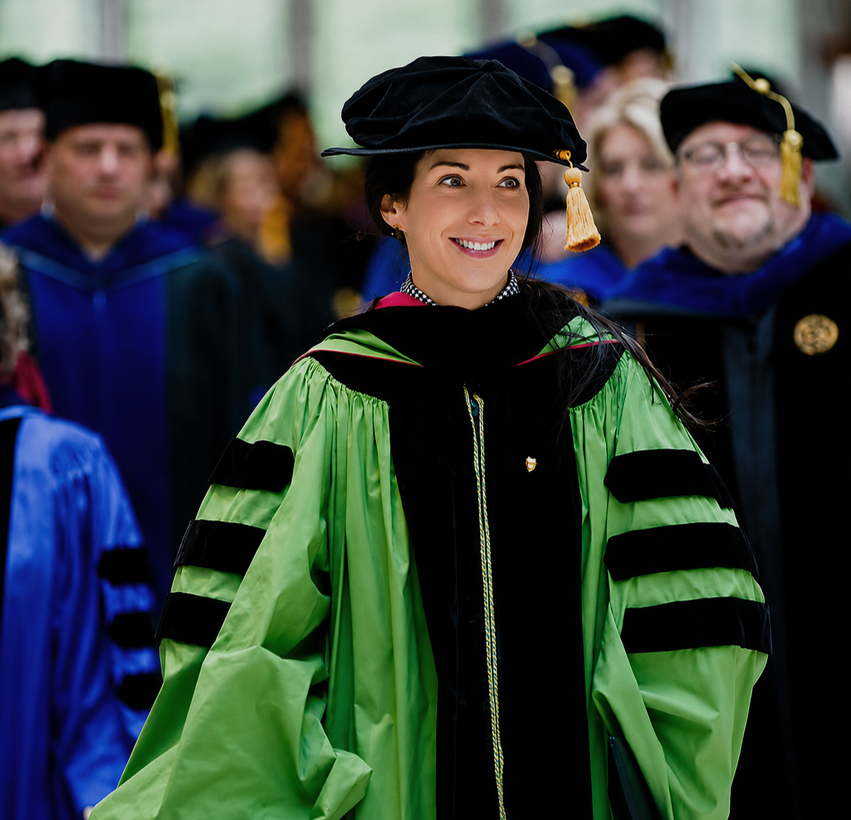 Carol Bruess in University regalia