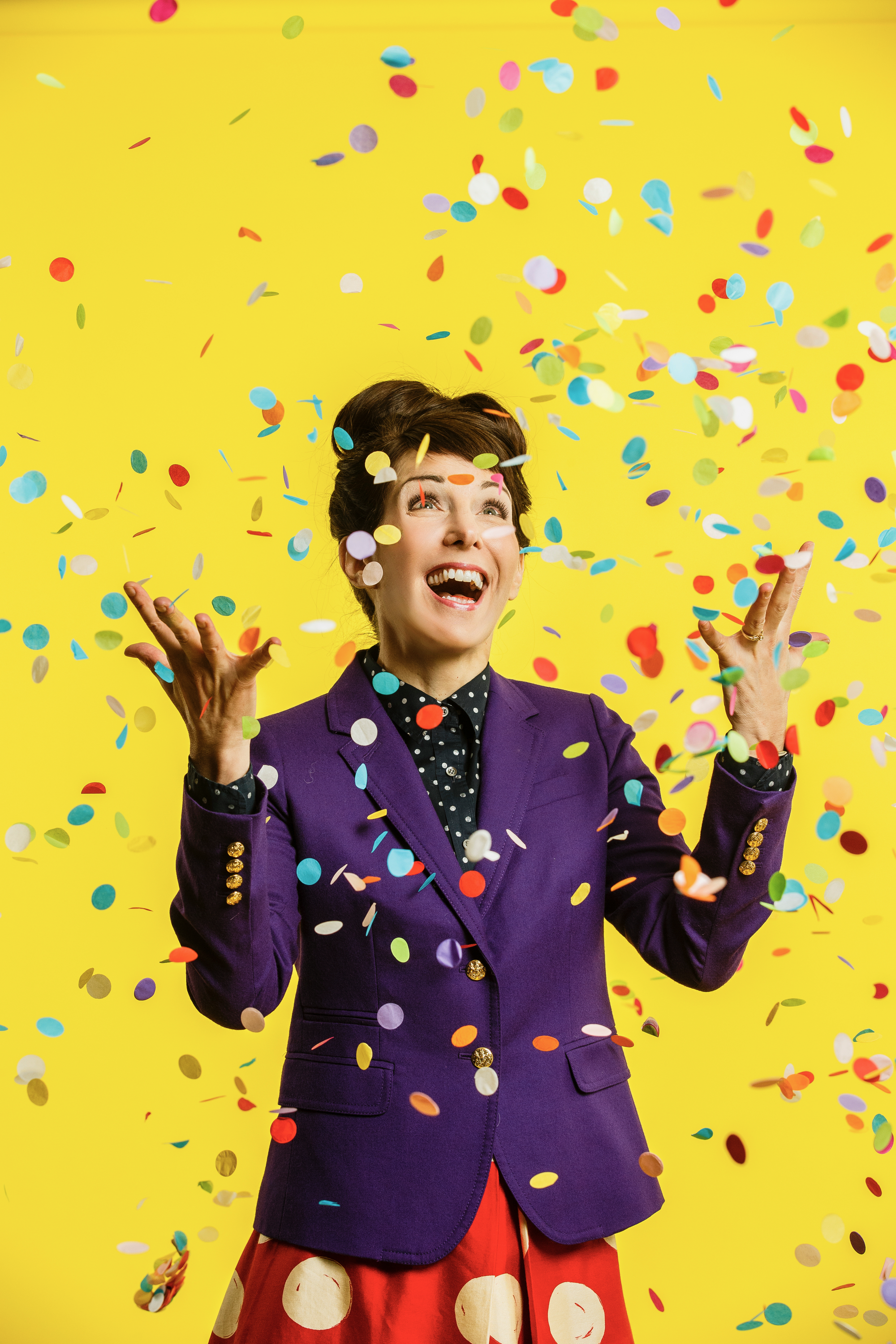 Carol Bruess Standing in confetti