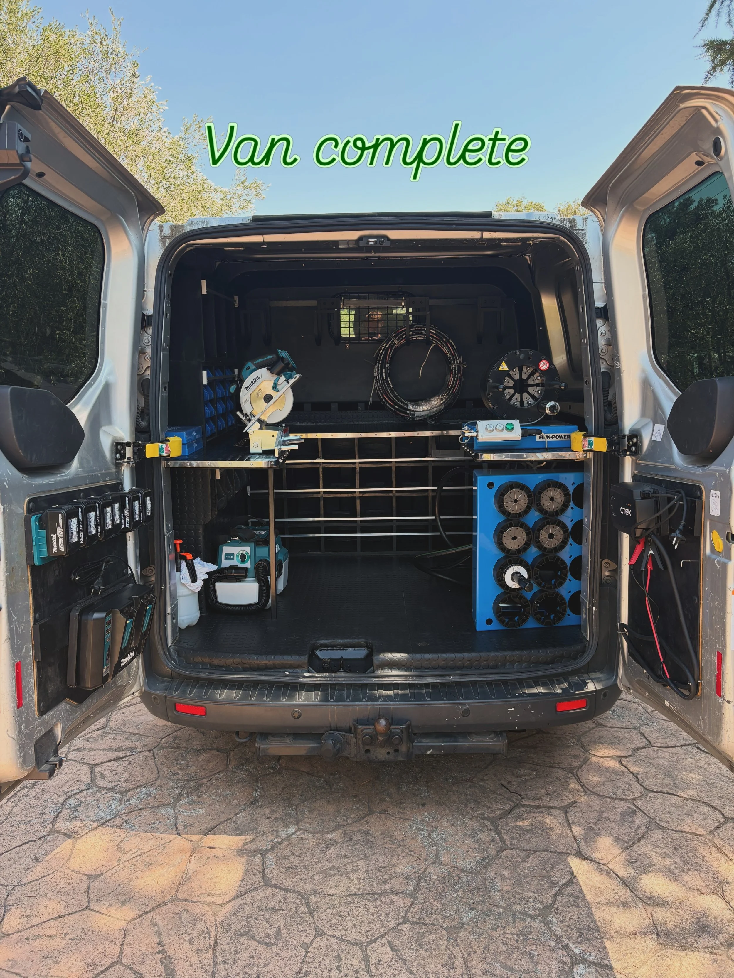 Mobile workshop complete! Crimper &amp; cutter mounted. Ready for September.  #makita #uniflex #finnpower #hydraulics #superyachts 

Still to be filled with a wide selection of components &amp; fittings.

Hose selection! Danfoss SEL Forcestream from 