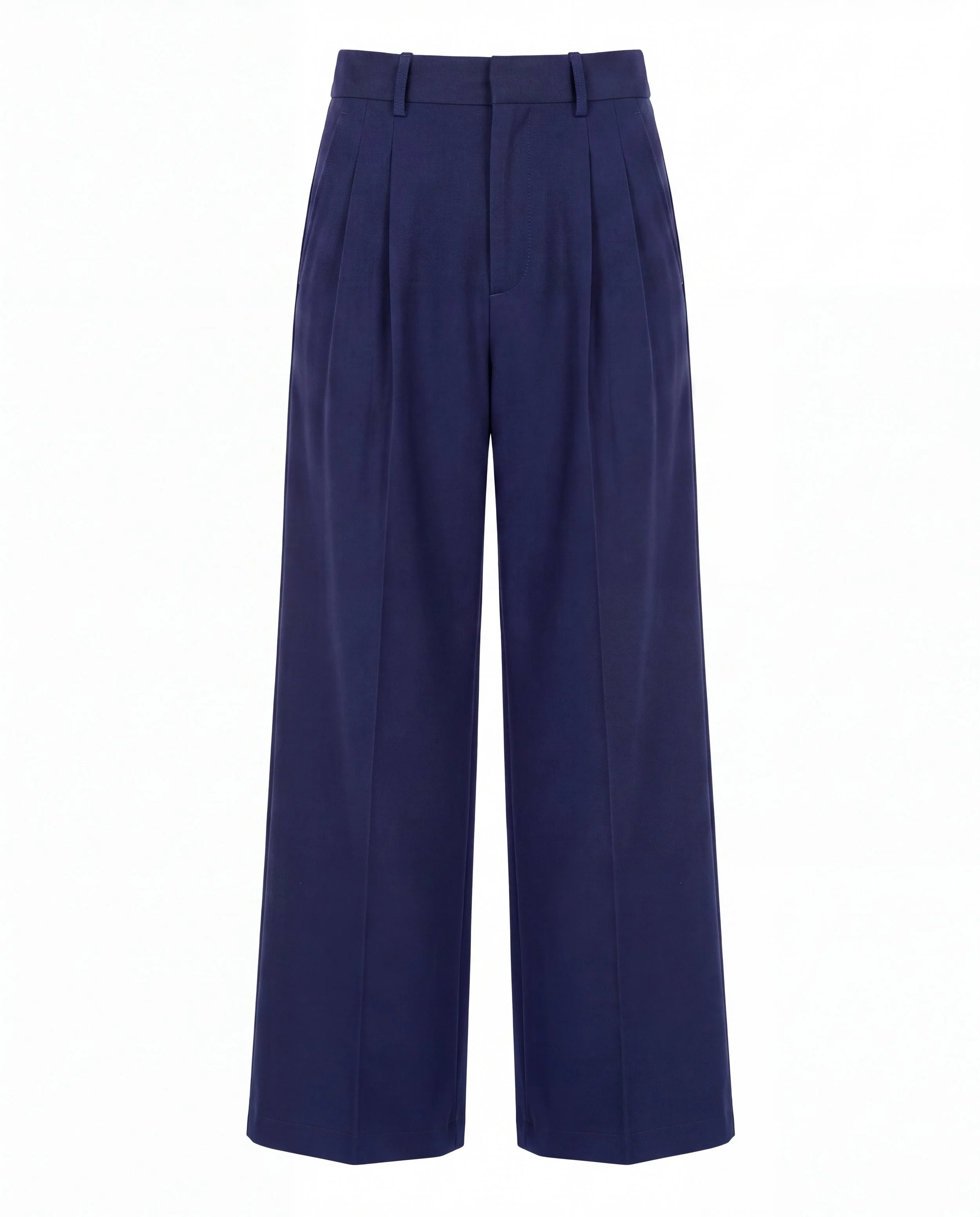 Navy Wide Leg Trousers
