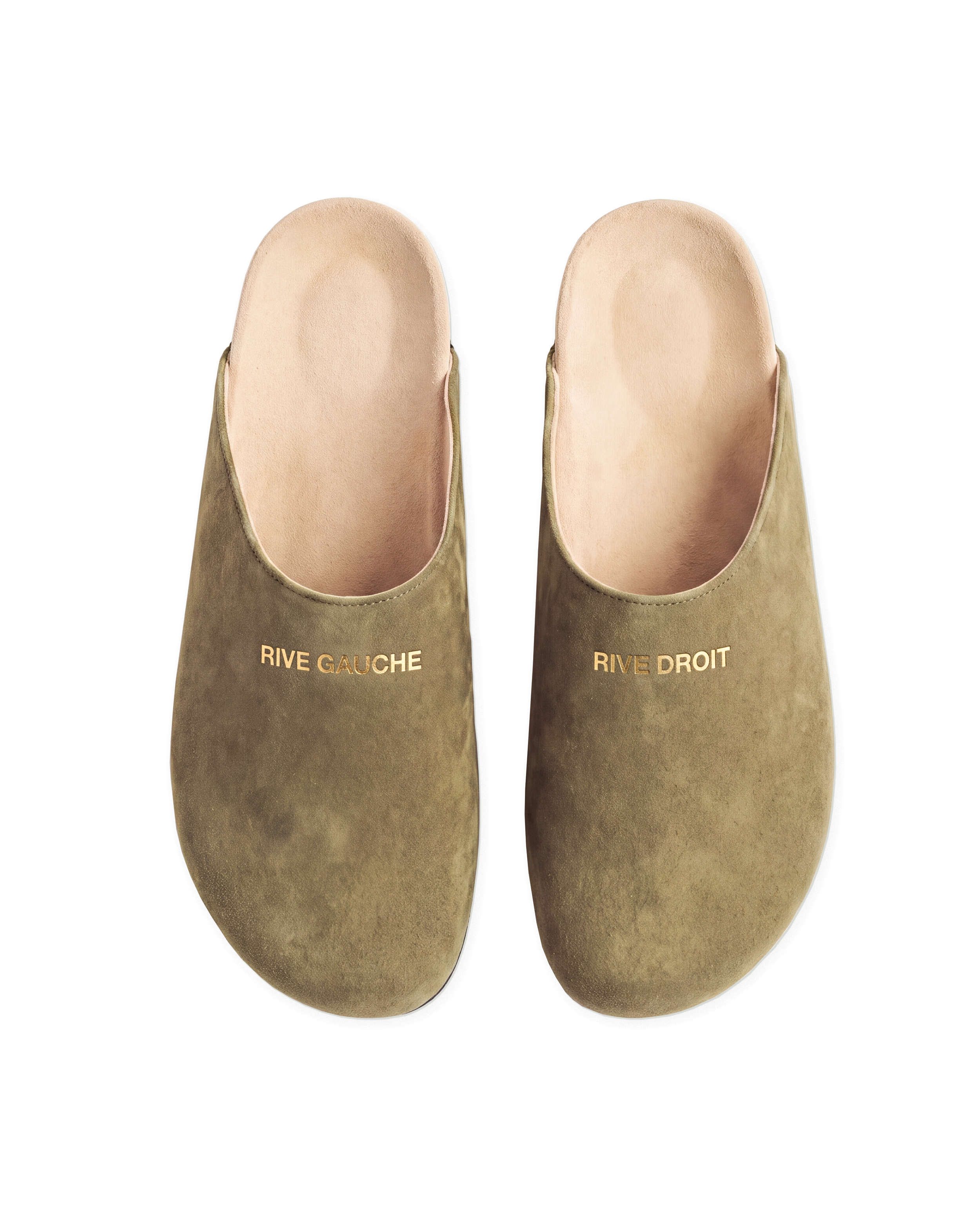 Suede Clog Mules In Pistachio Cream