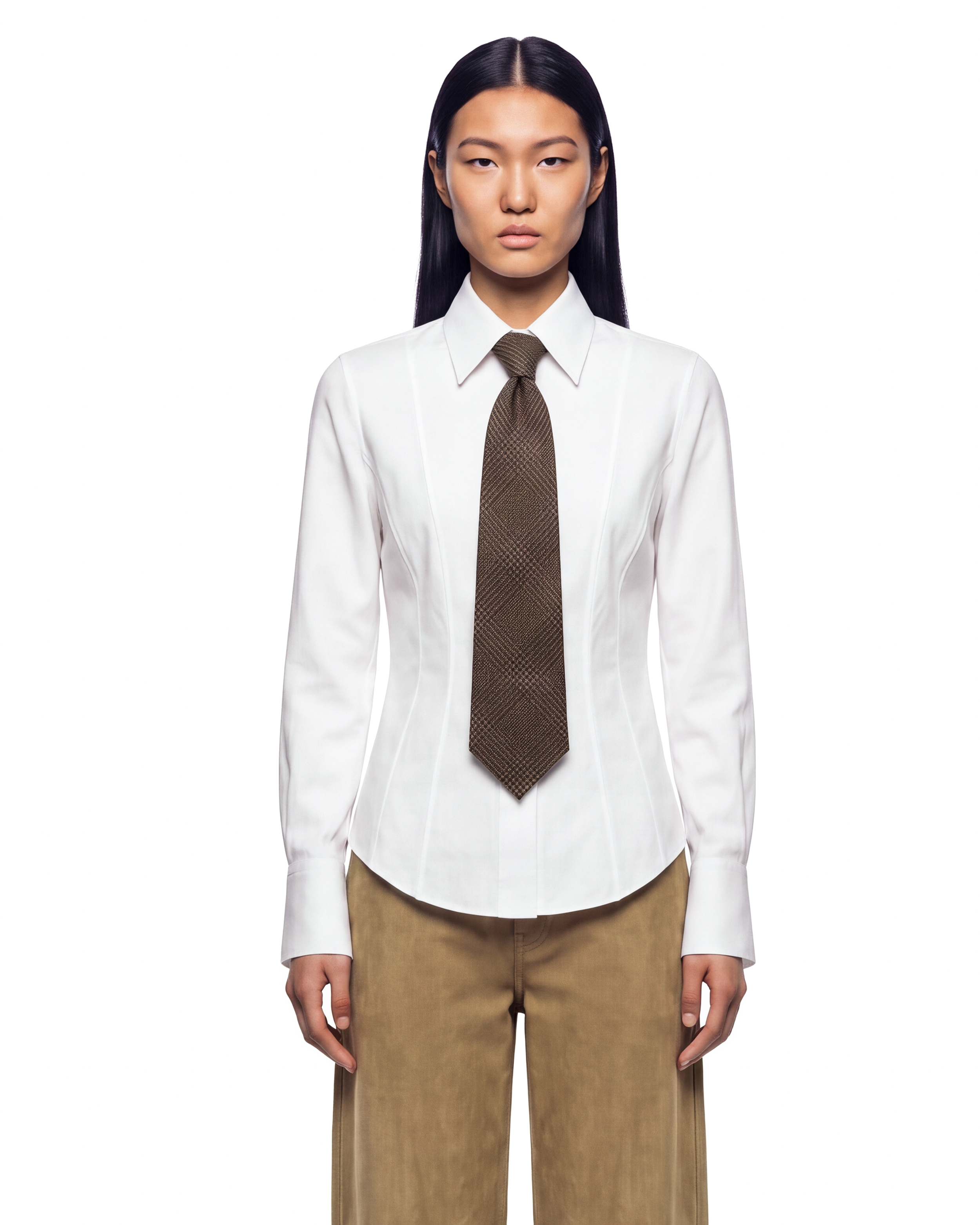 White Corset Seam Shirt