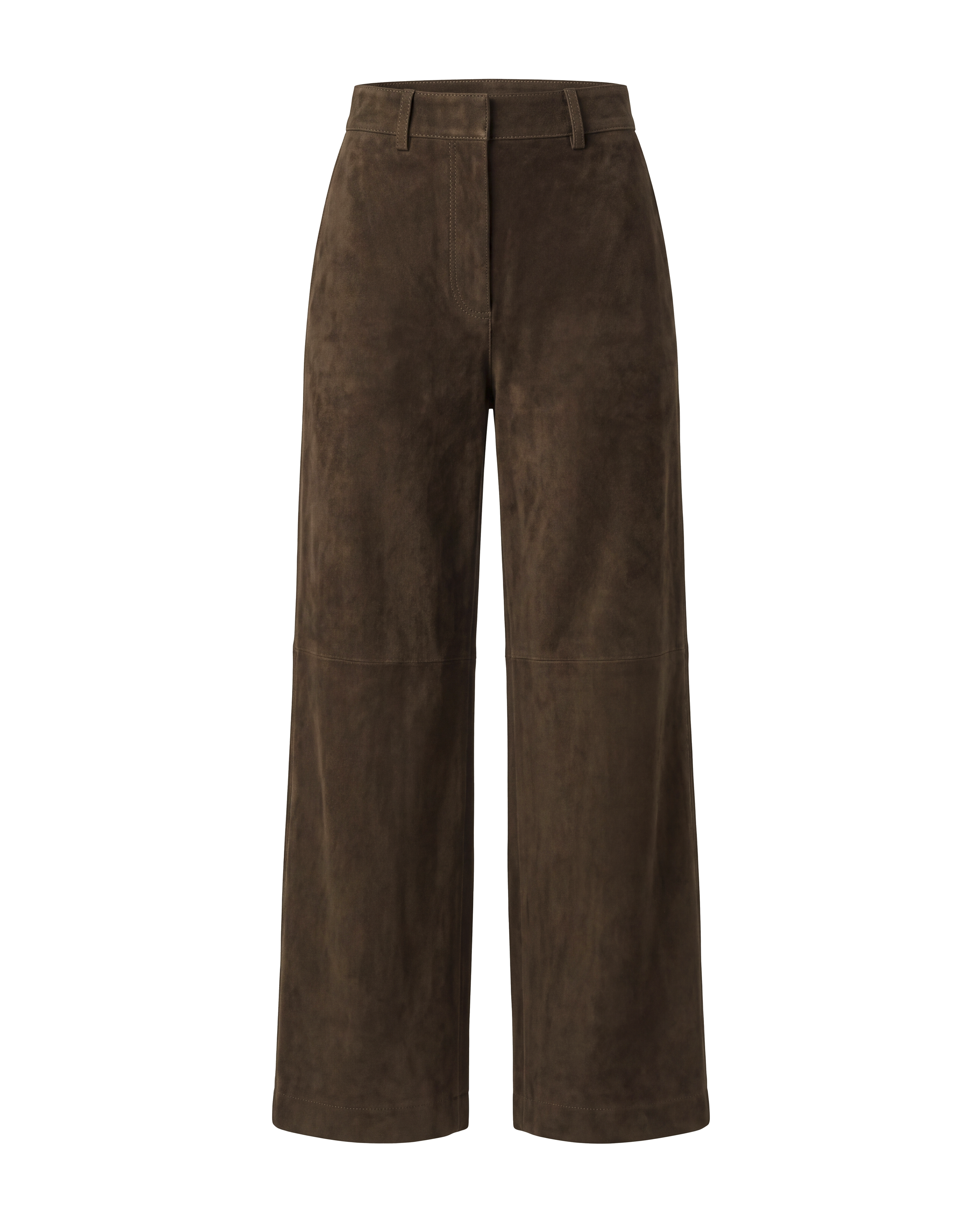 Olive Brown Suede Wide Leg Pants