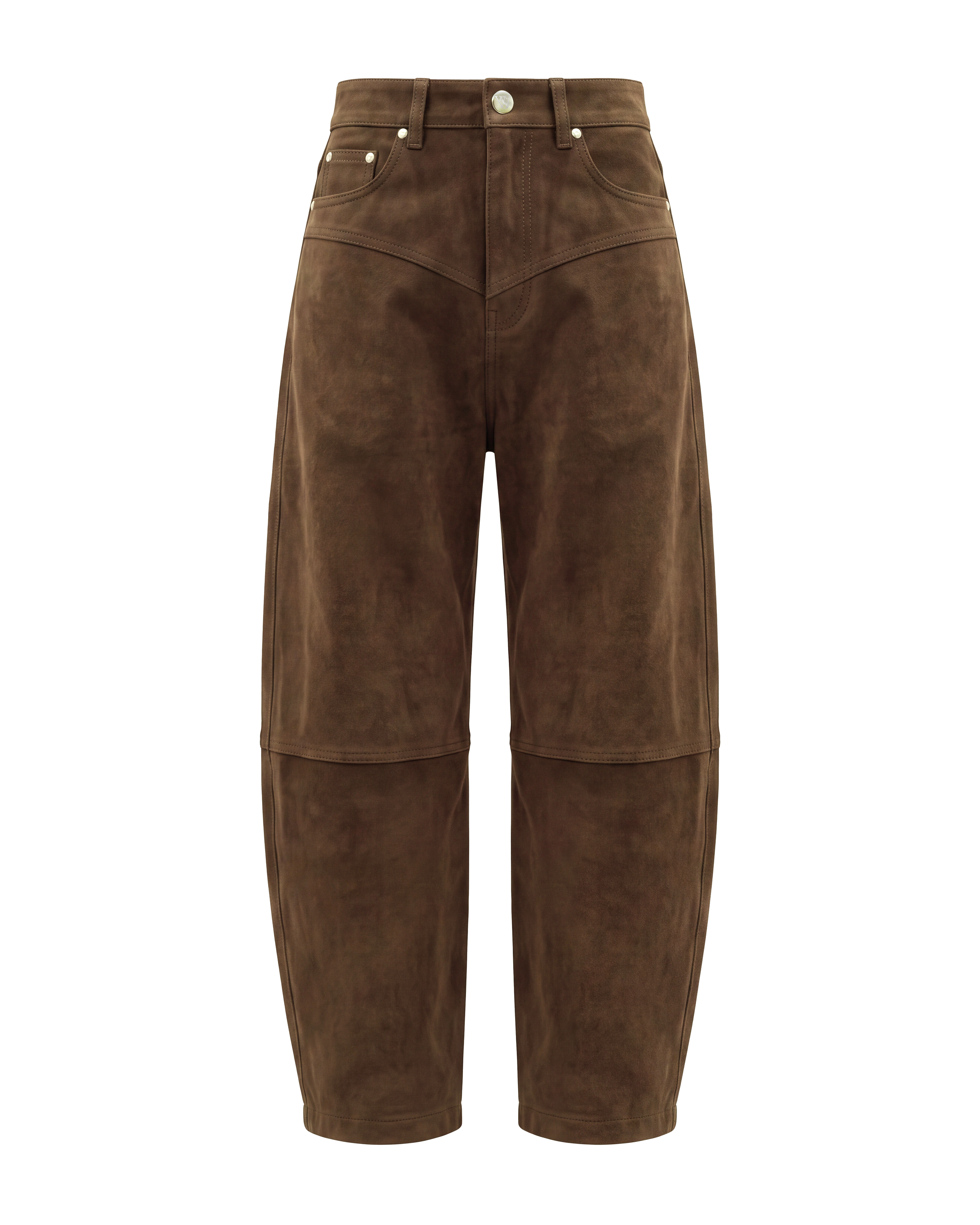 Toffee Suede Barrel Pants
