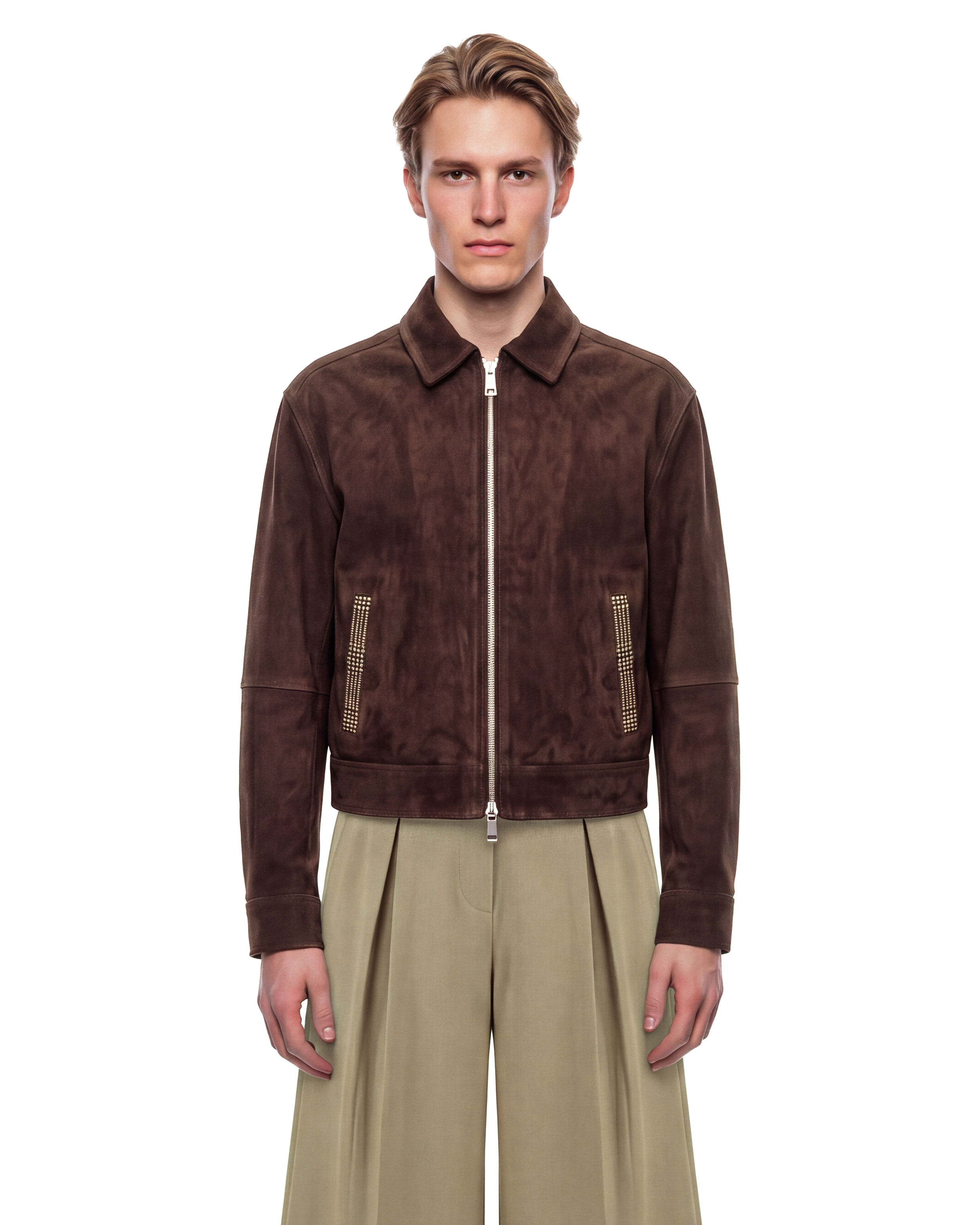 Dark Brown Suede Blouson