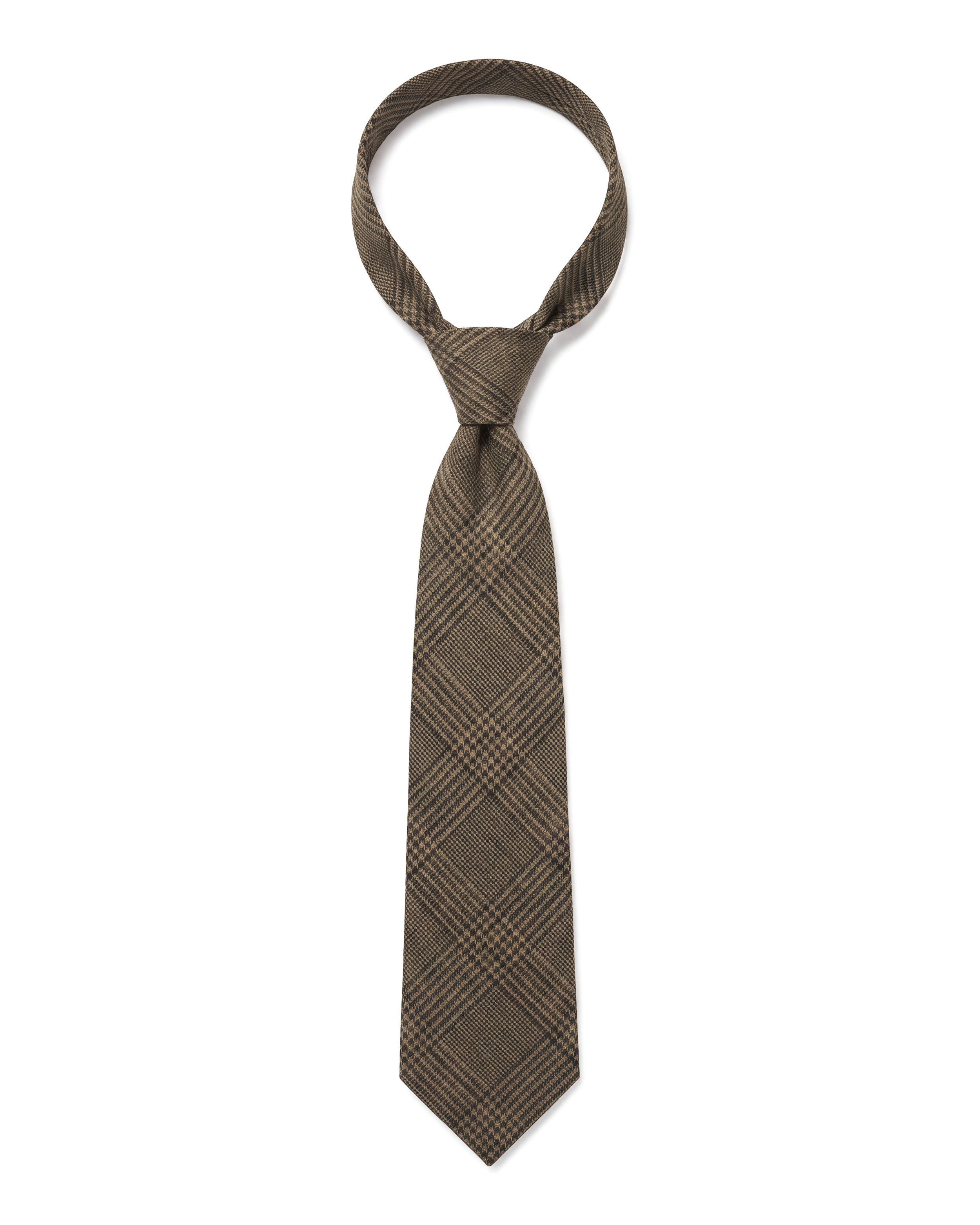 Brown Glen Check Tie