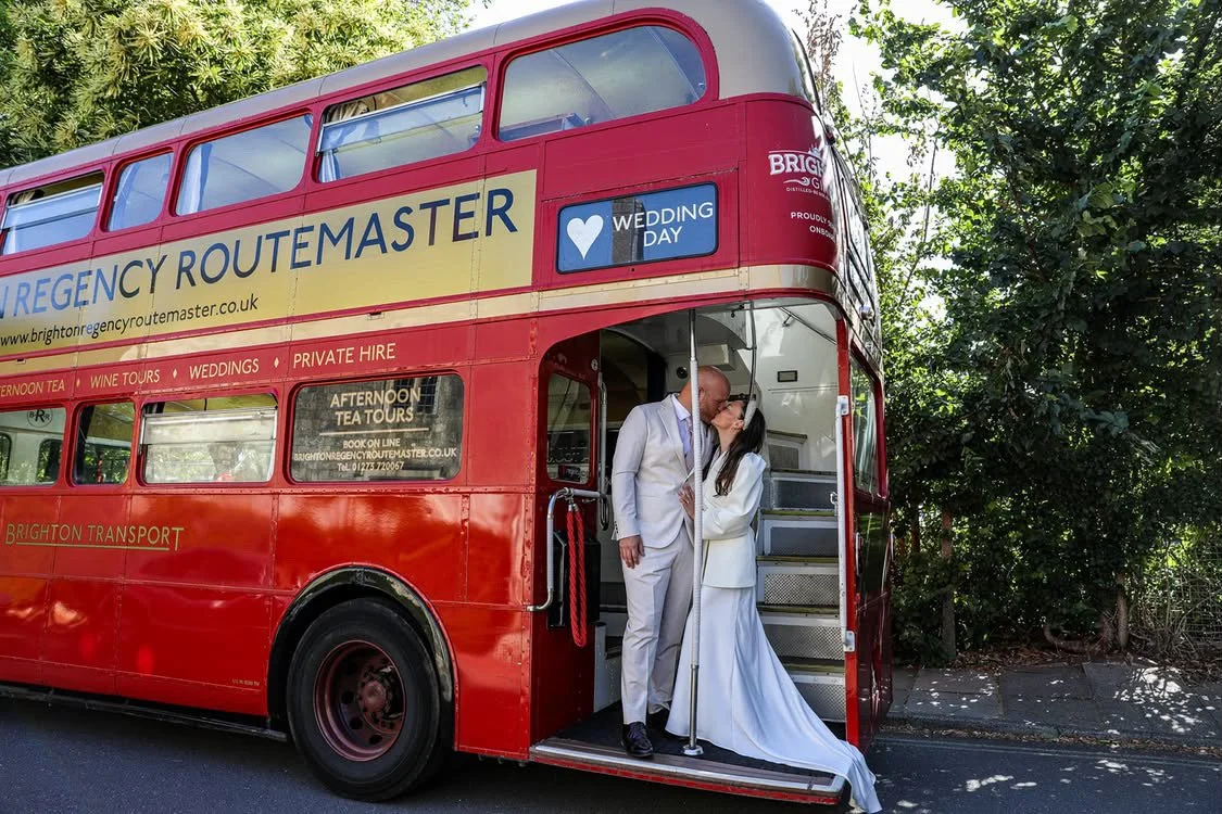 Laurie’s customers, Larissa and Emmett, just married walking off the aisle together.