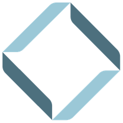 Isometric view of a black and blue cube