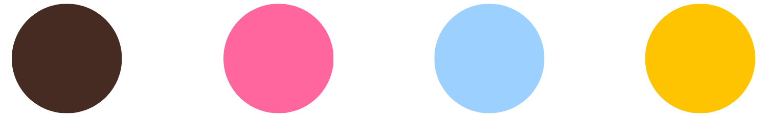 Colorful illustration of four circles in a row: brown, pink, blue, and yellow.