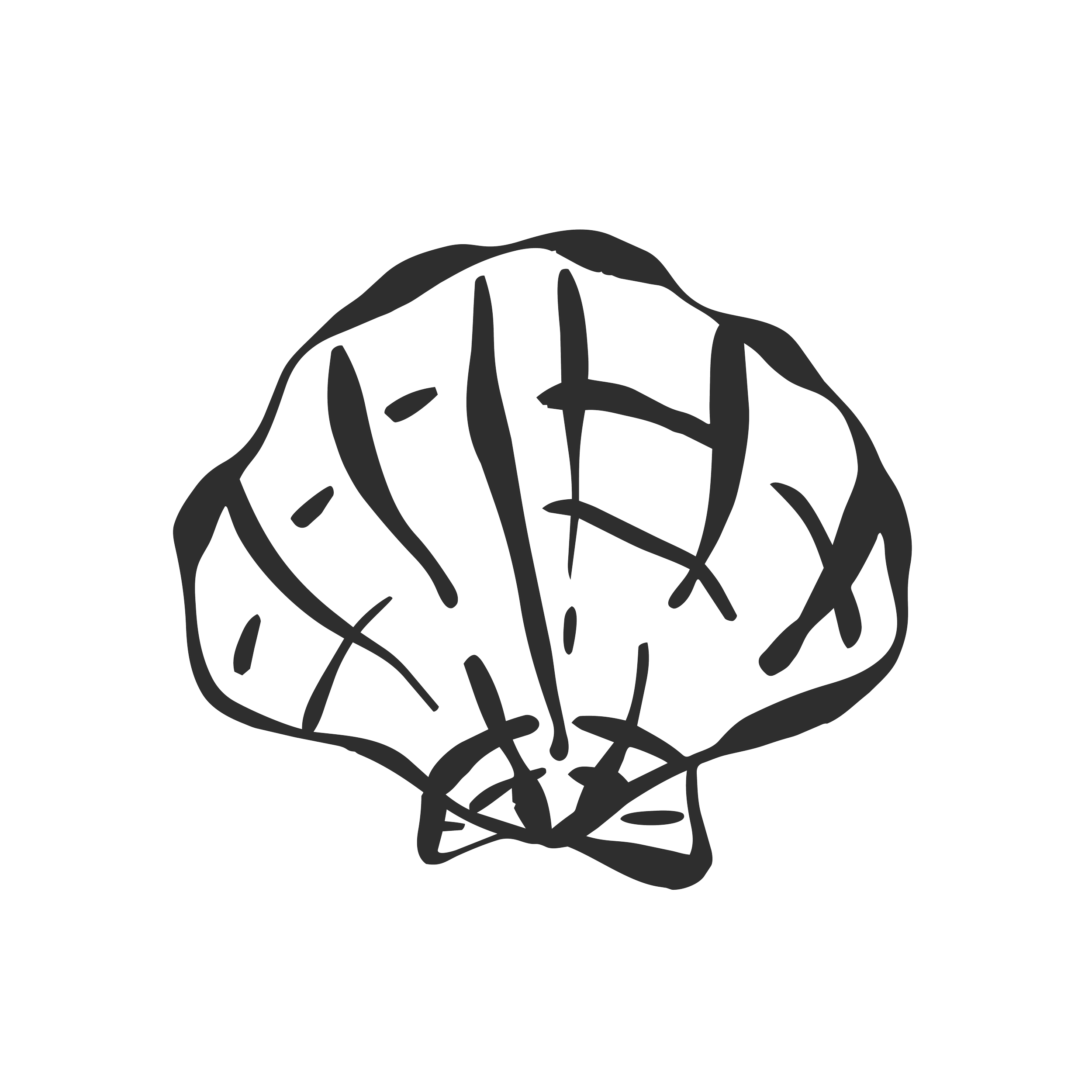 Outline illustration of a oyster shell