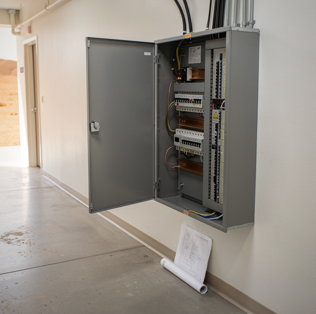 commercial electrical panel upgrade in modern office