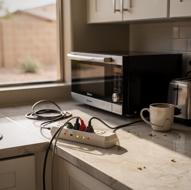 Whole home surge protector mounted on electrical panel