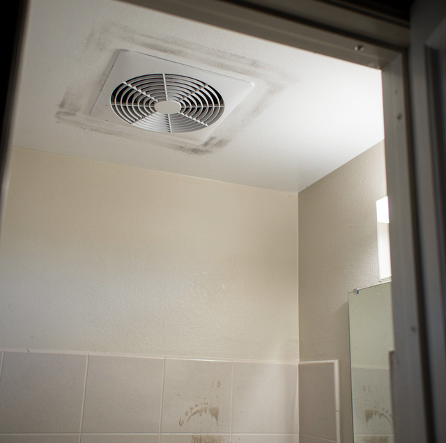 loud bathroom exhaust fan with dust clogged grille