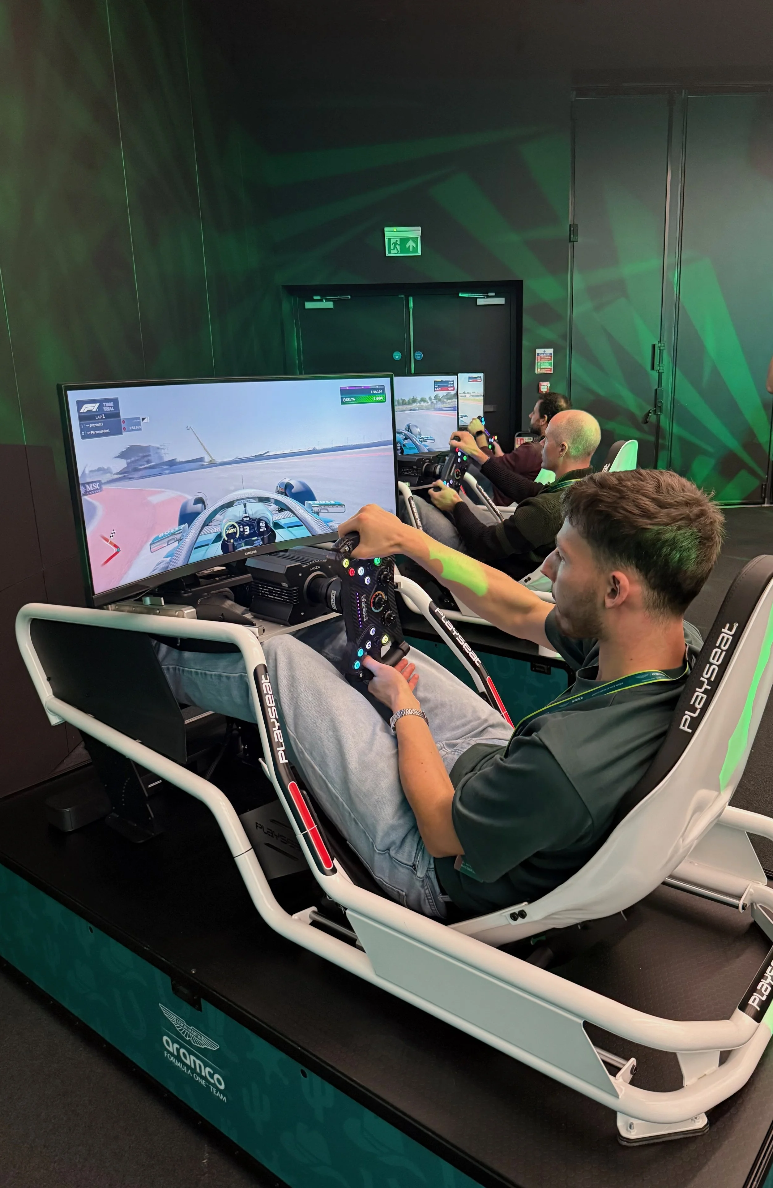 Formula Fun simulators - Qualifying Package. Supplied for Aston Martin F1 Team at Silverstone circuit.