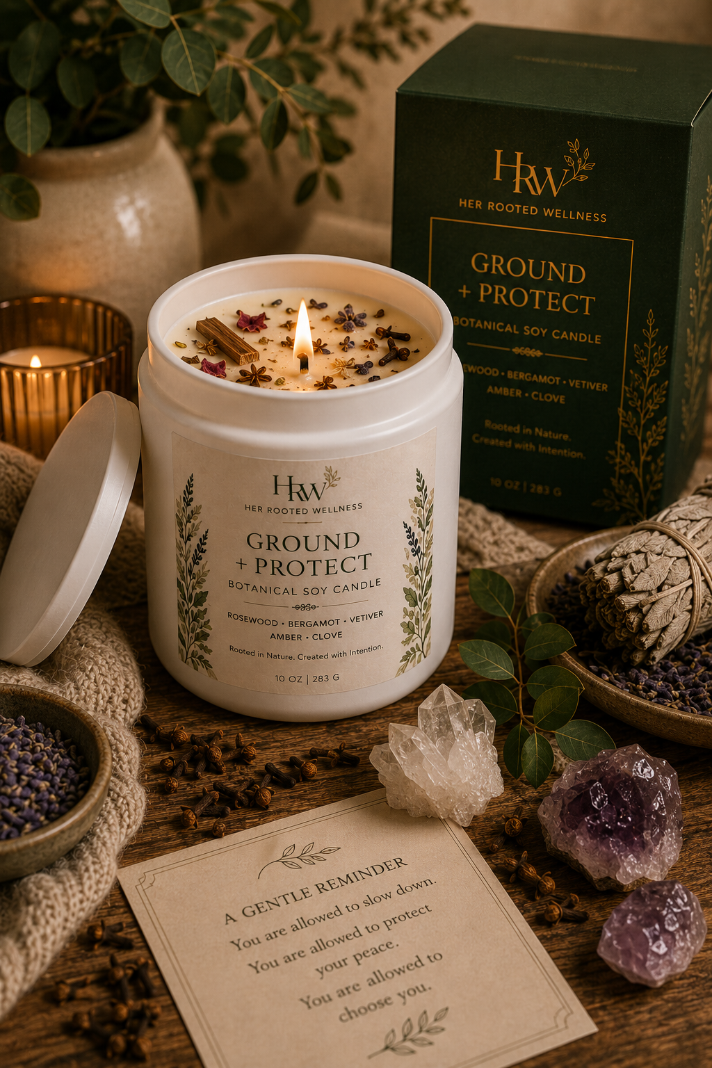 GROUND + PROTECT BOTANICAL SOY CANDLE