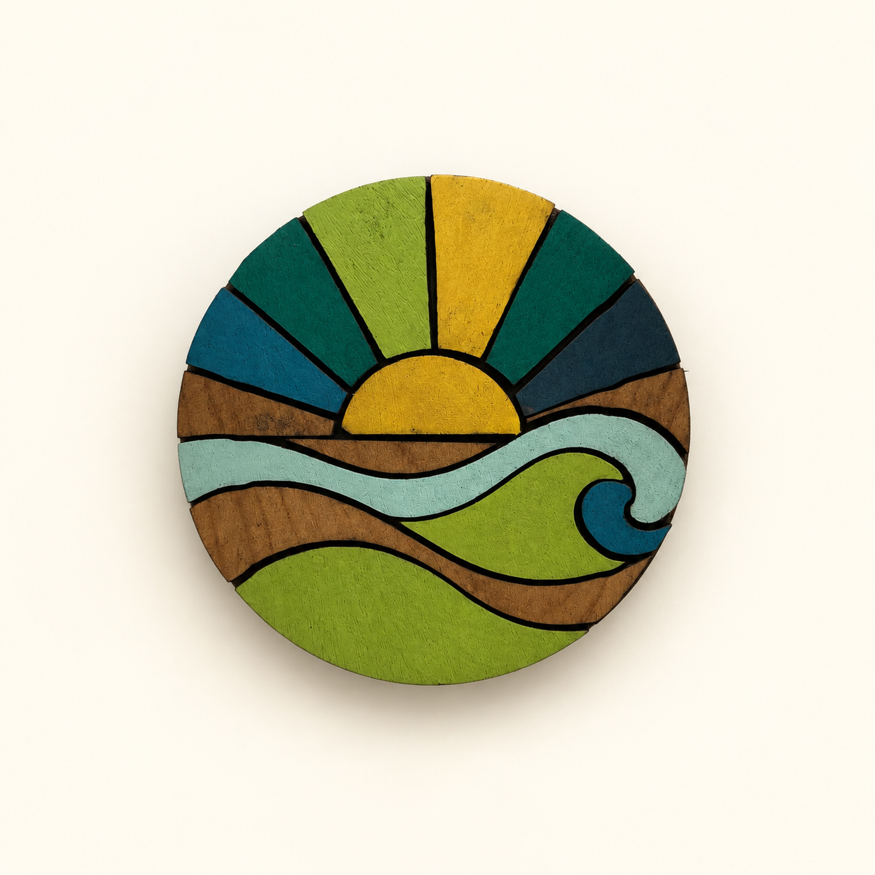 Retro Green Sun1 Magnet.png