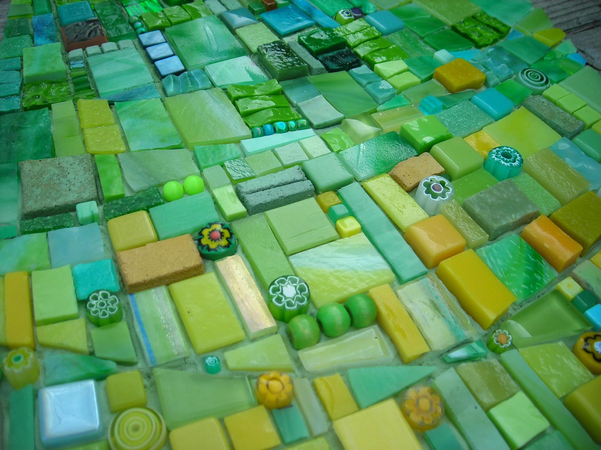 green mosaic texture