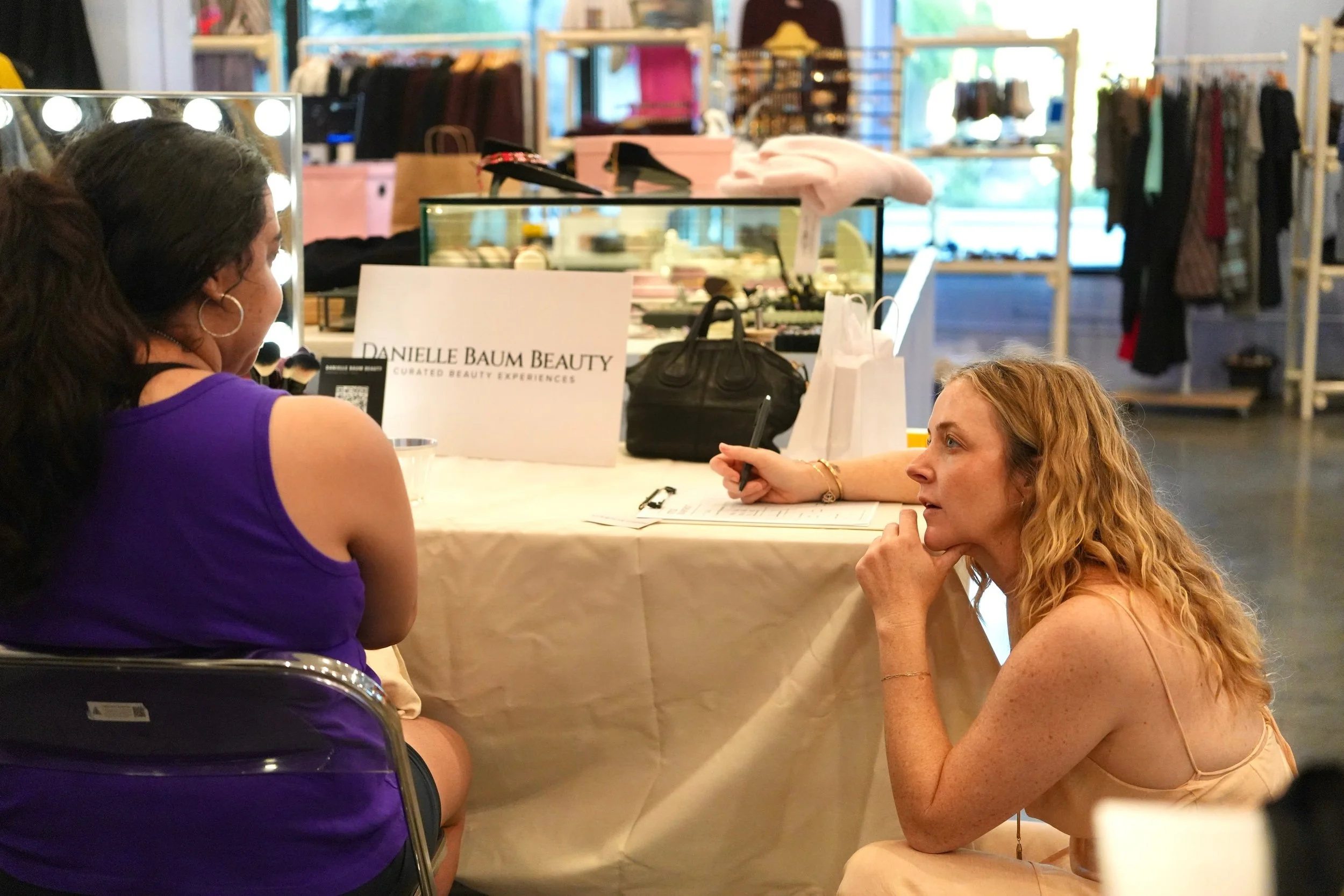 Some candid shots from our Curated Confidence event this past weekend at @mesmermesmerthestore  We sipped ros&eacute;, talked about color theory, proportions, tried on beautiful clothes and had a fun day! So grateful for everyone who came out and we 