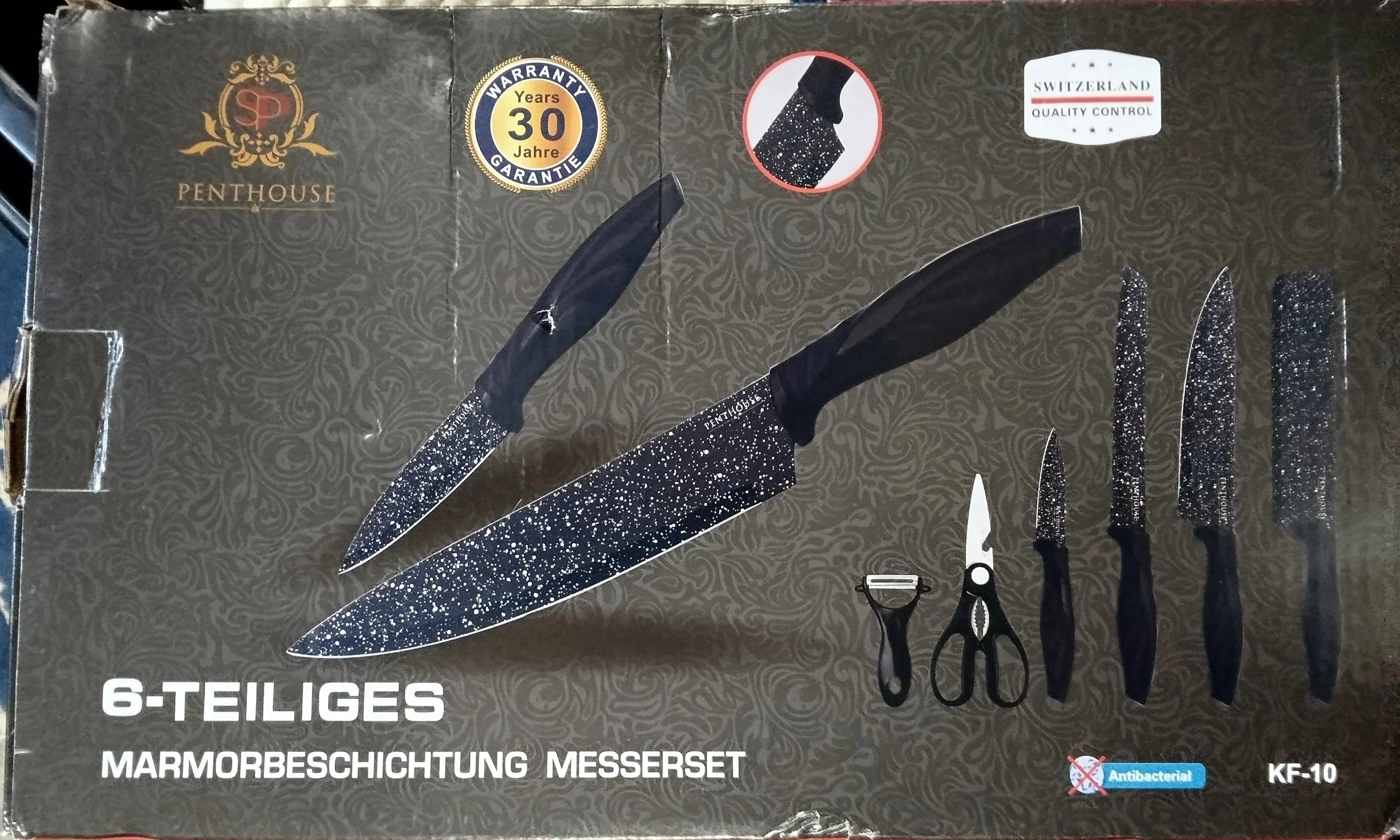 Penthouse 6-Piece Marble Coated Knife Set