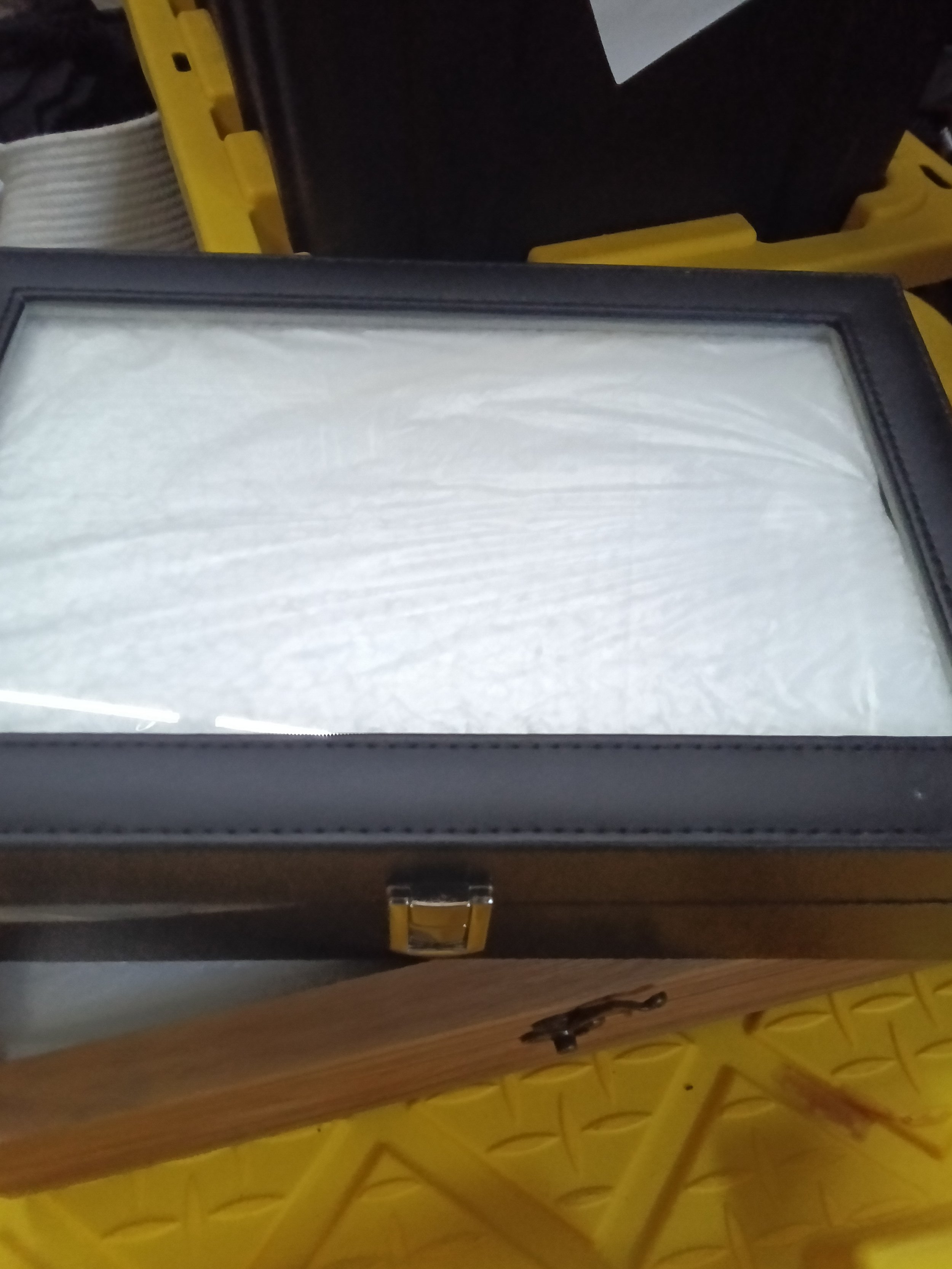 Luxury Leather Watch Box with Glass Display Lid