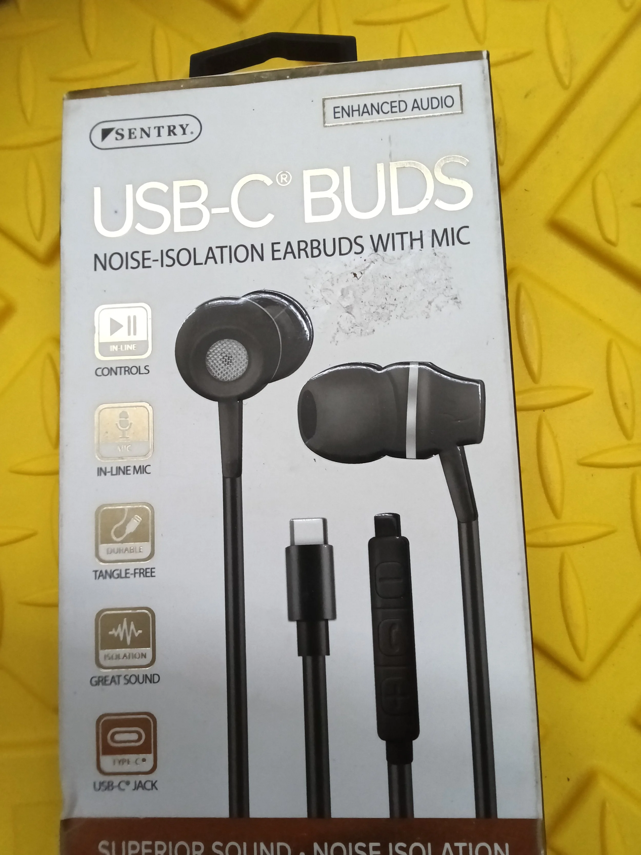 Sentry USB-C Noise-Isolation Earbuds with Mic