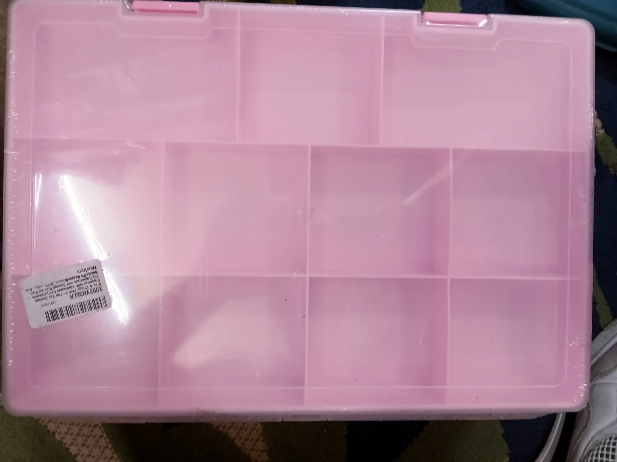 Pink Multi-Compartment Organizer Box
