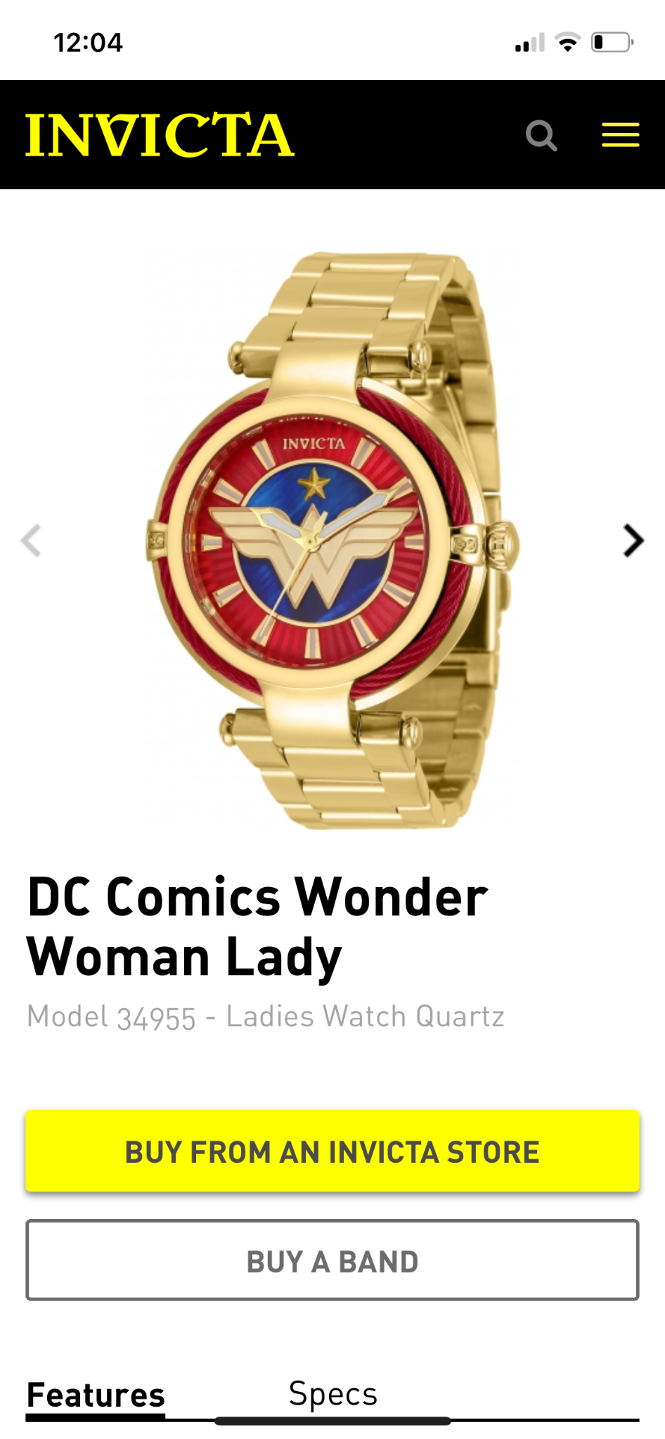 Invicta Women's DC Comics Wonder Woman Watch