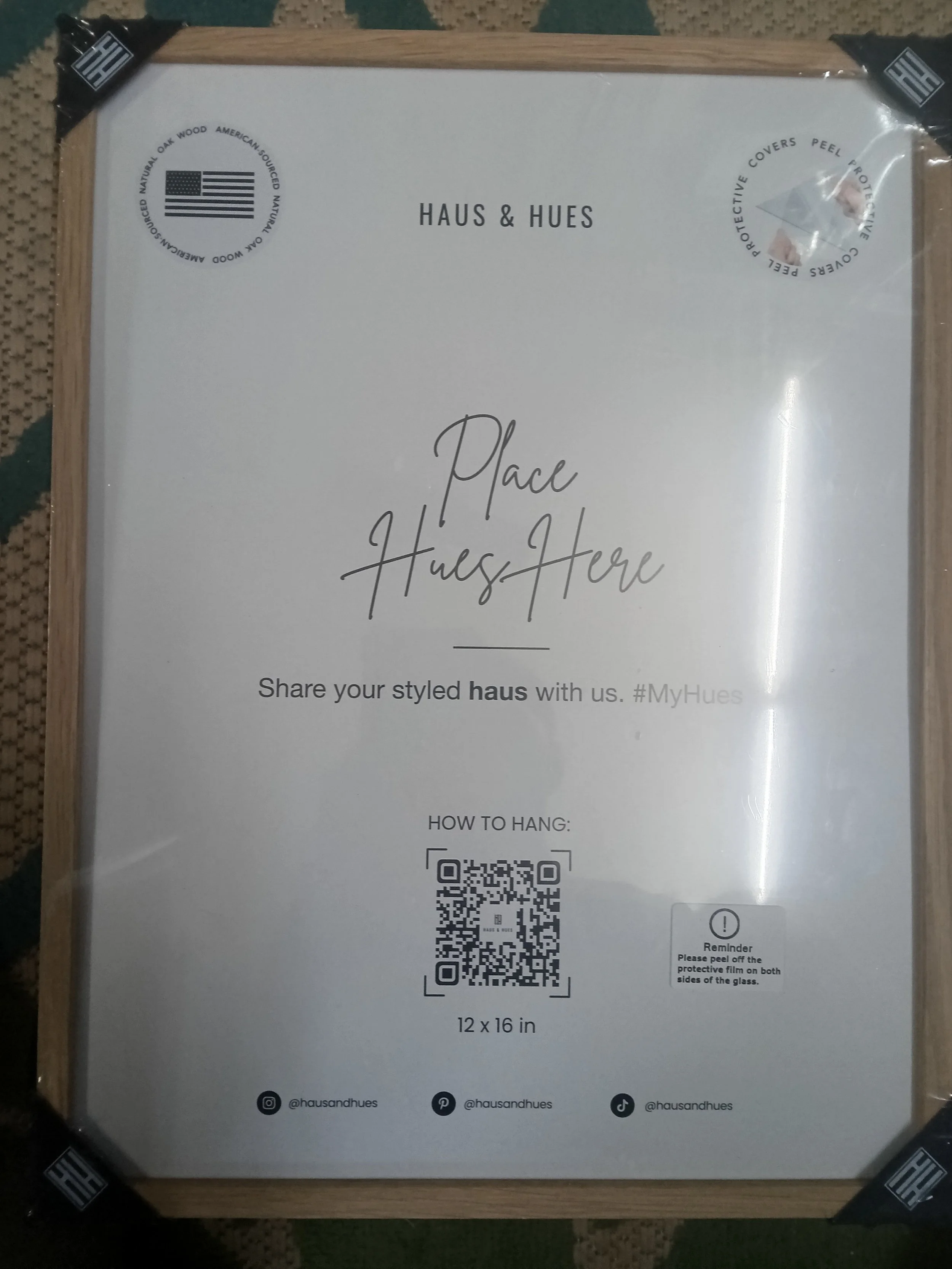 Haus & Hues 12x16 Inch Natural Oak Wood Frame