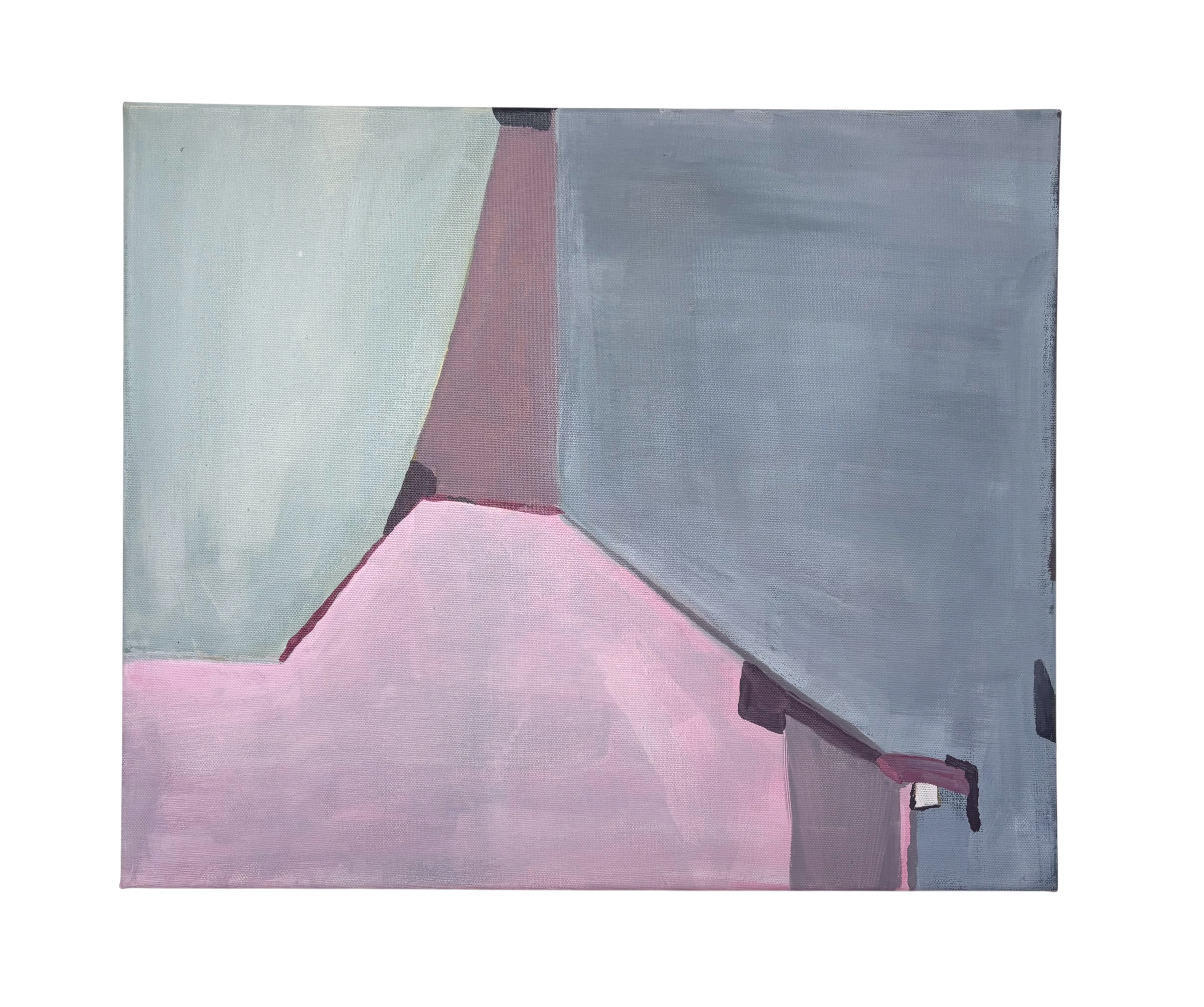 A house on the run, 2022. Acrylic on canvas - 46x55x3 cm