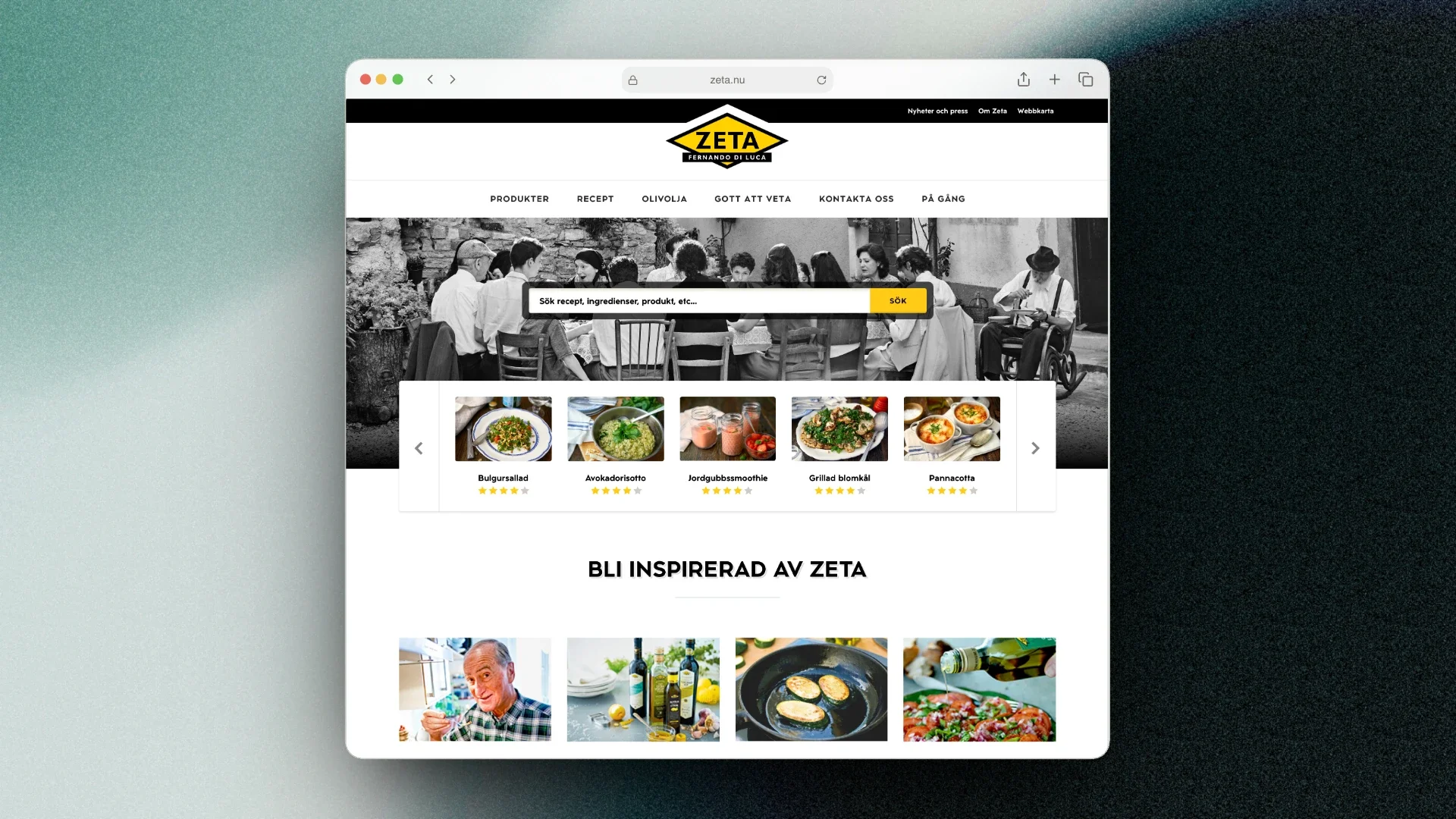 Responsive site for Italian food brand Zeta
