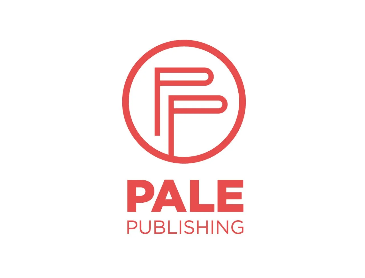 Red circular logo with two stylized P's inside, above the words PALE PUBLISHING in bold red and red lowercase letters.