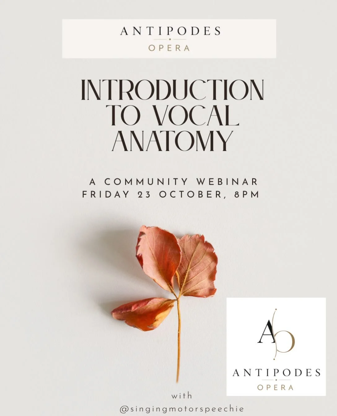 We are excited to offer this free event to our community! It will be facilities by one of our founders @singingmotorspeechie, Rebecca. She is a freelance opera singer and also a senior speech and language pathologist, specialising in voice and motor 