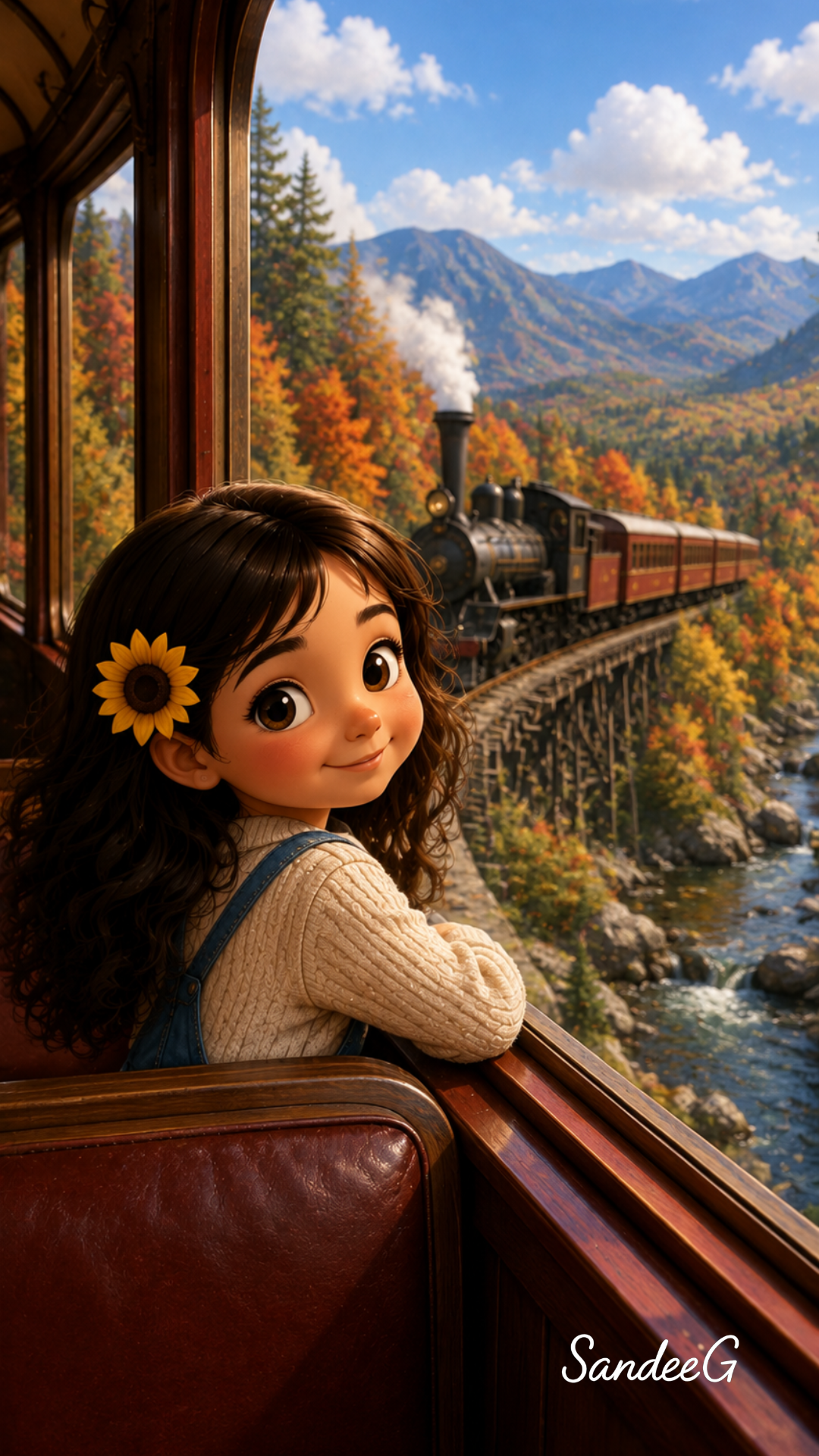 Sunny exploring the mountains on a cheerful outdoor adventure – free phone wallpaper by SandeeG