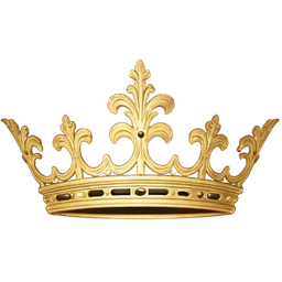 Golden crown with intricate floral and scroll designs