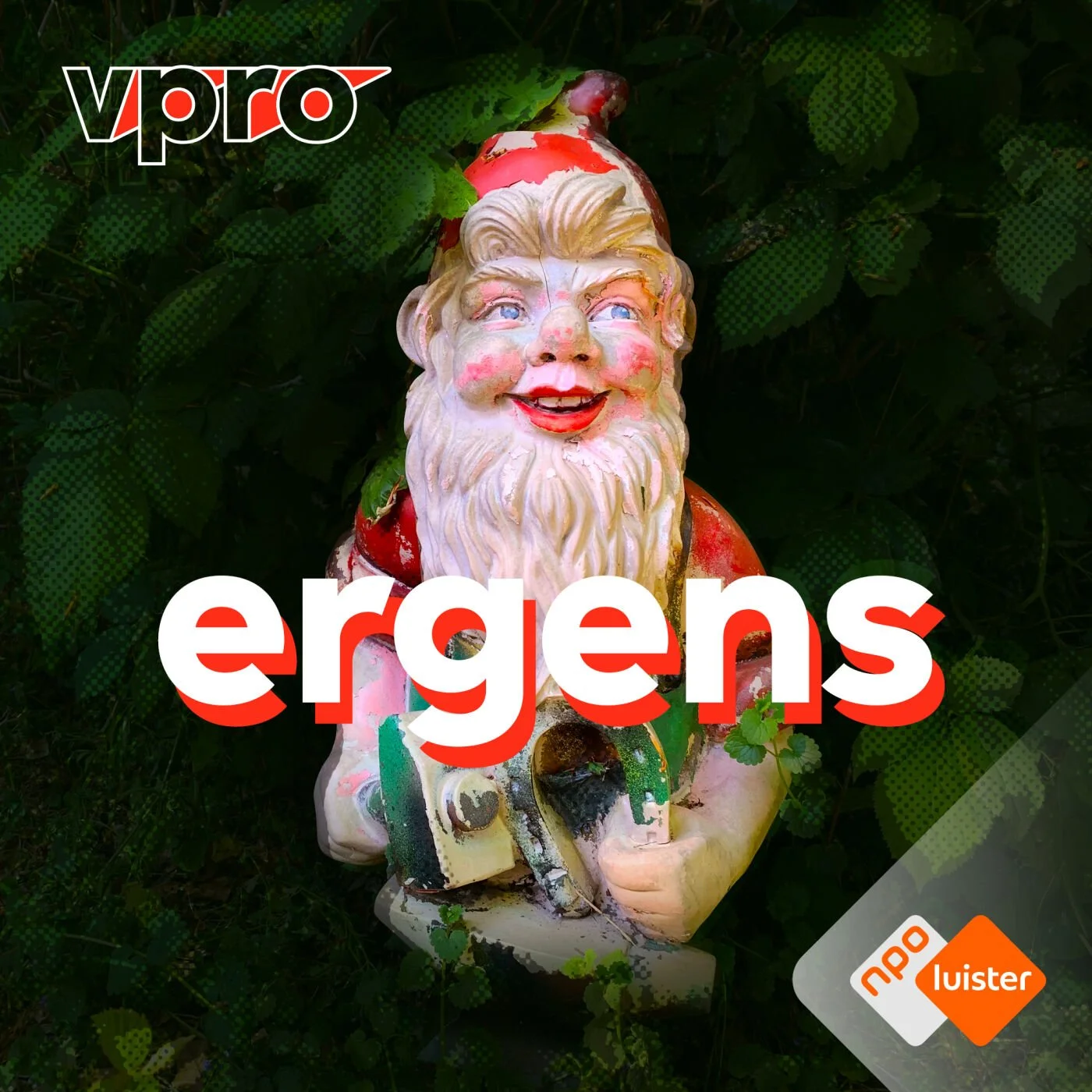Kerstmanbeelden met de tekst 'ergerns' en het logo van NPO Luister.
