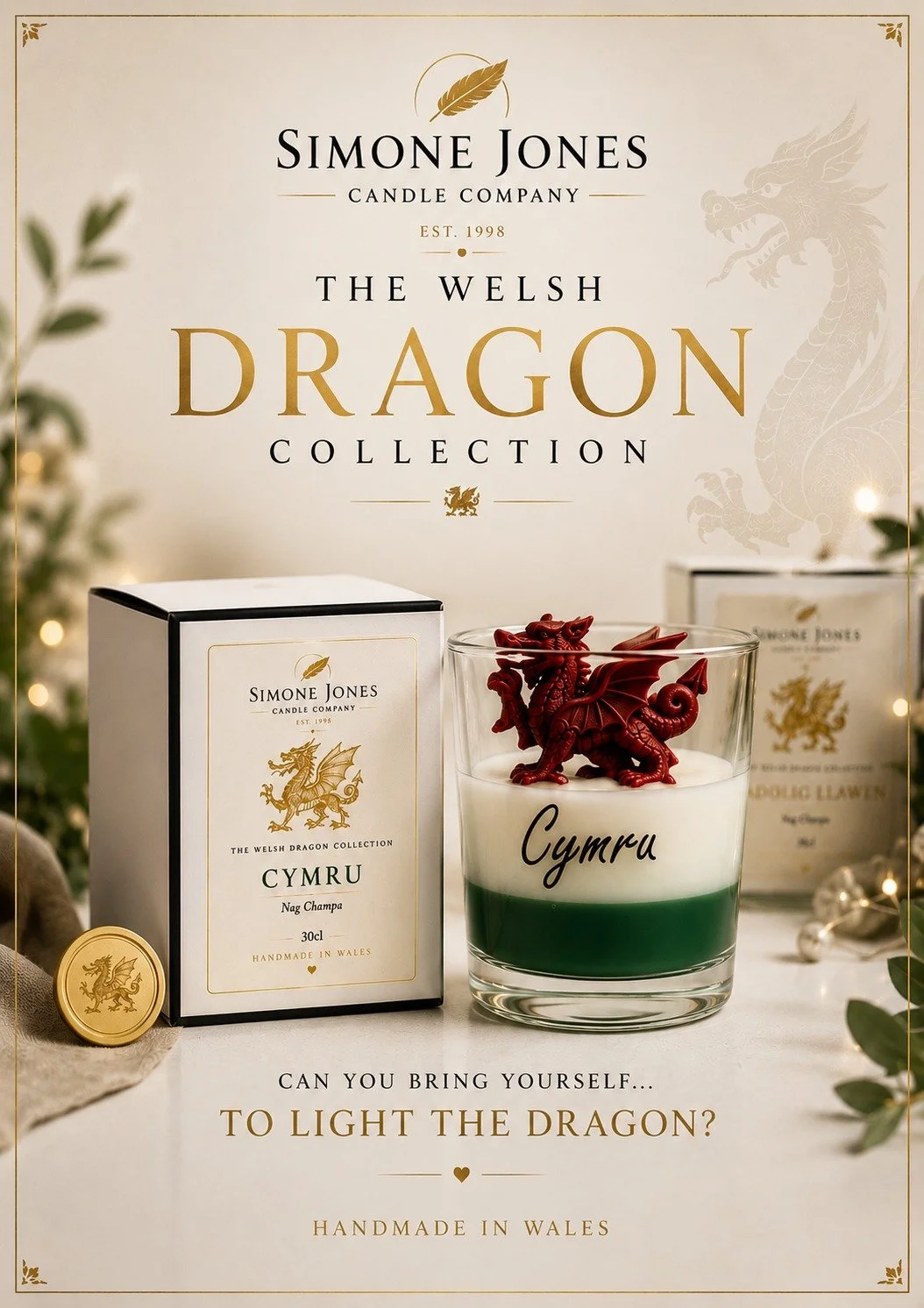 Welsh Dragon Candle - Cymru