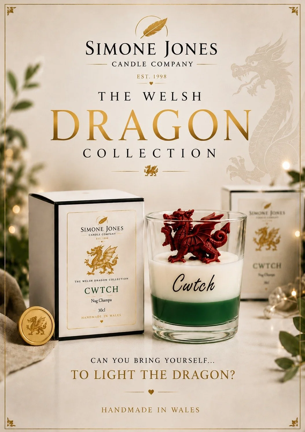 Welsh Dragon Candle - Cwtch
