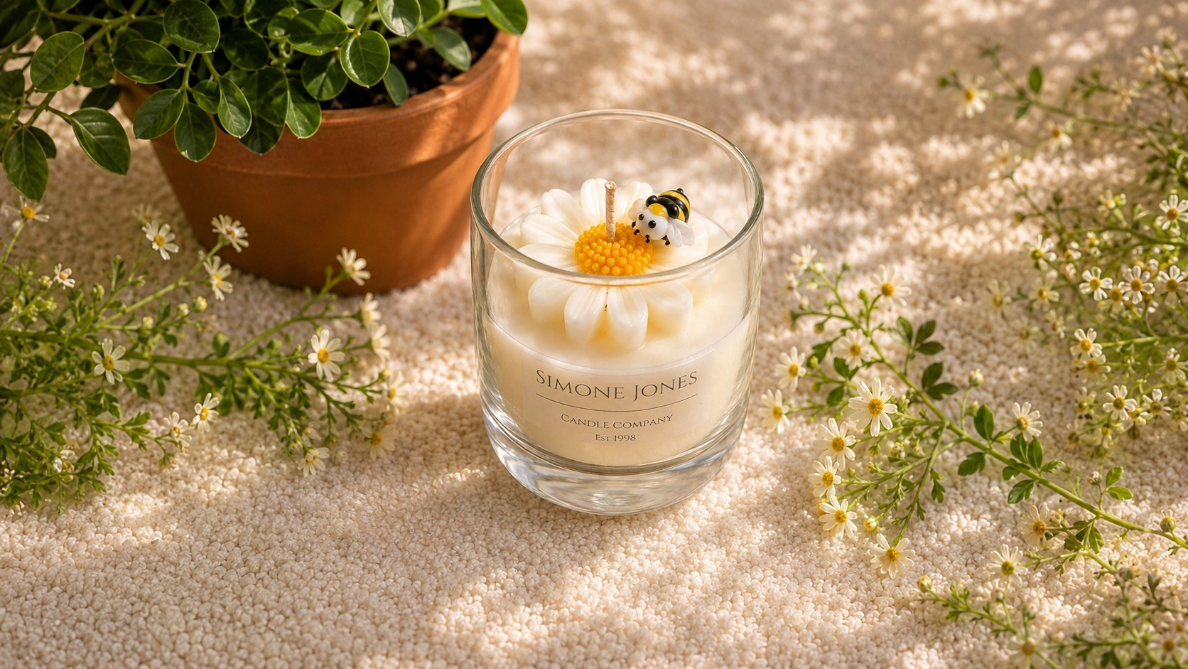 Bee Candle 7oz Glass Jar