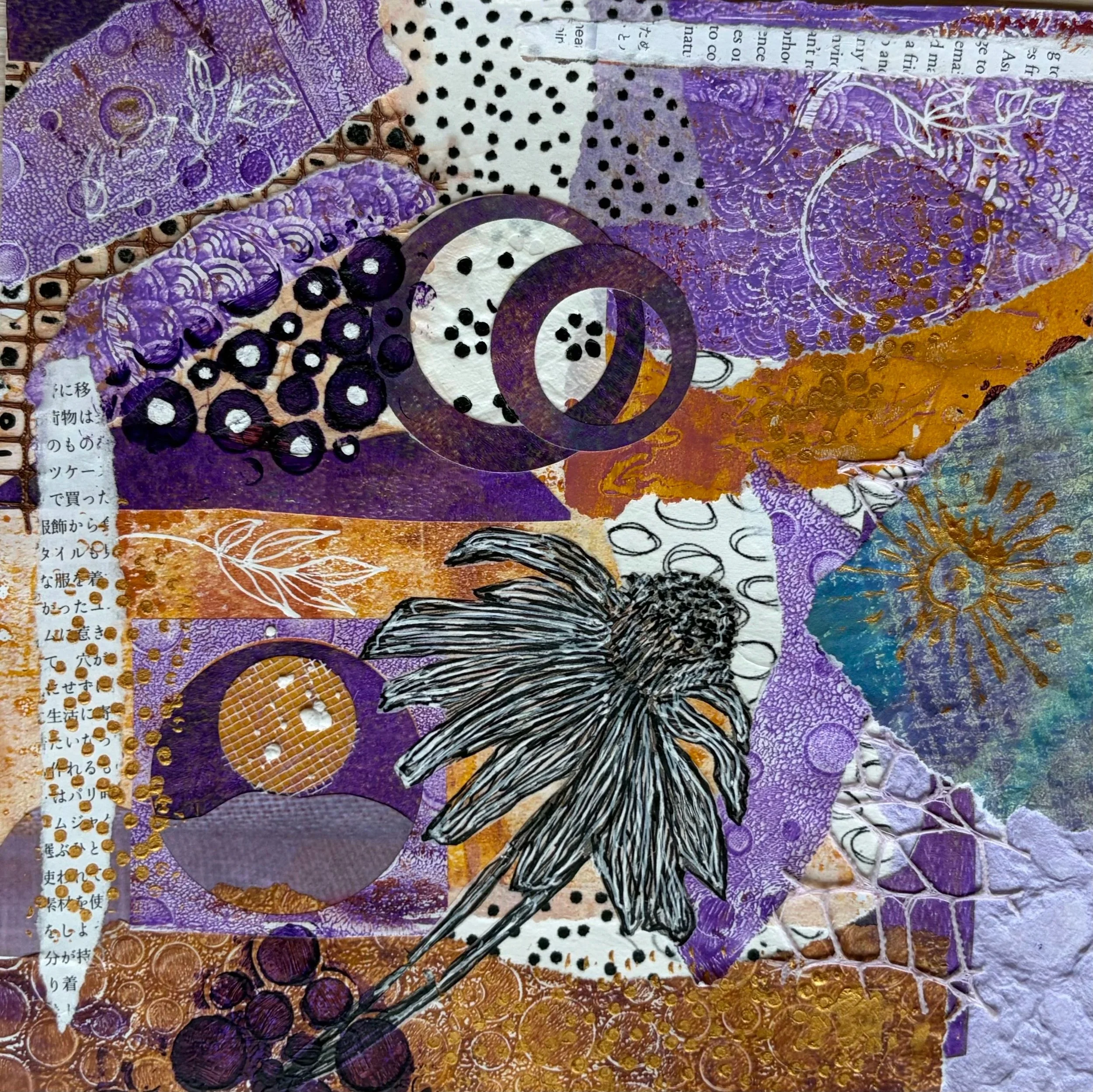 8x8 Purple Sunset -Original Unframed $50.00